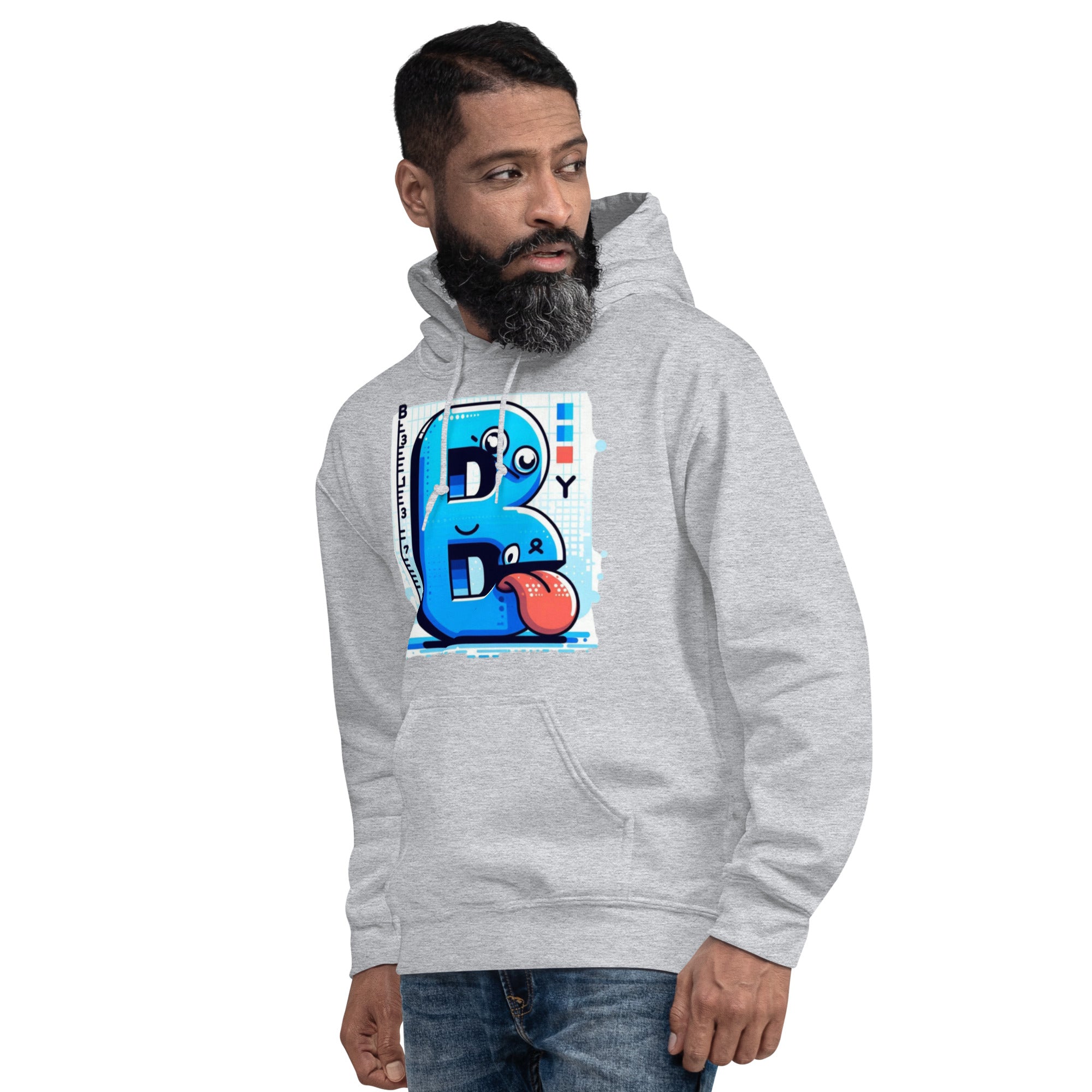 Felpa Stampata Unisex con Cappuccio – Morbida – Design B Animata Linguaccia-Biiply