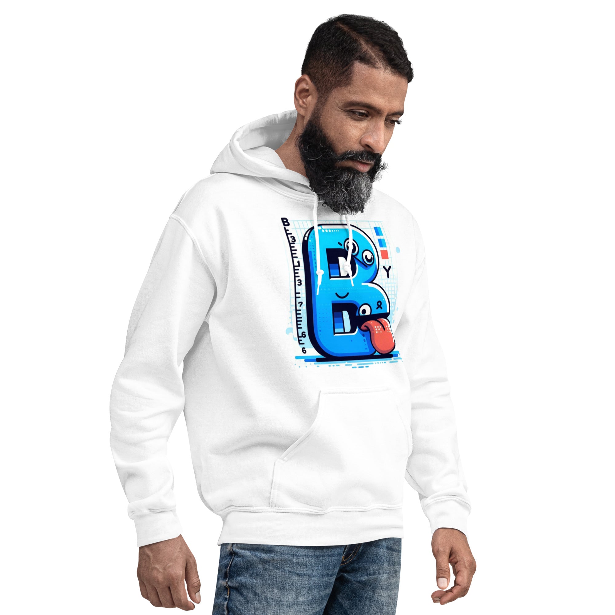 Felpa Stampata Unisex con Cappuccio – Morbida – Design B Animata Linguaccia-Biiply