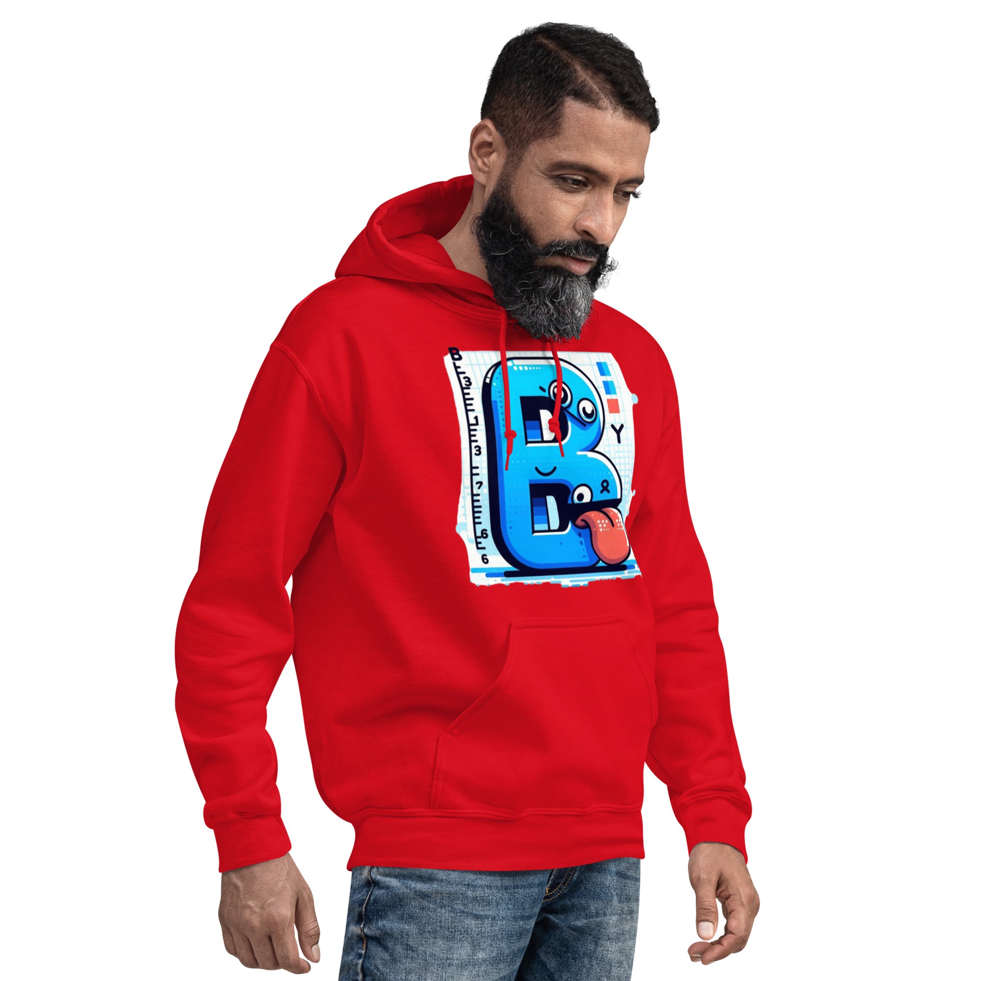 Felpa Stampata Unisex con Cappuccio – Morbida – Design B Animata Linguaccia-Biiply