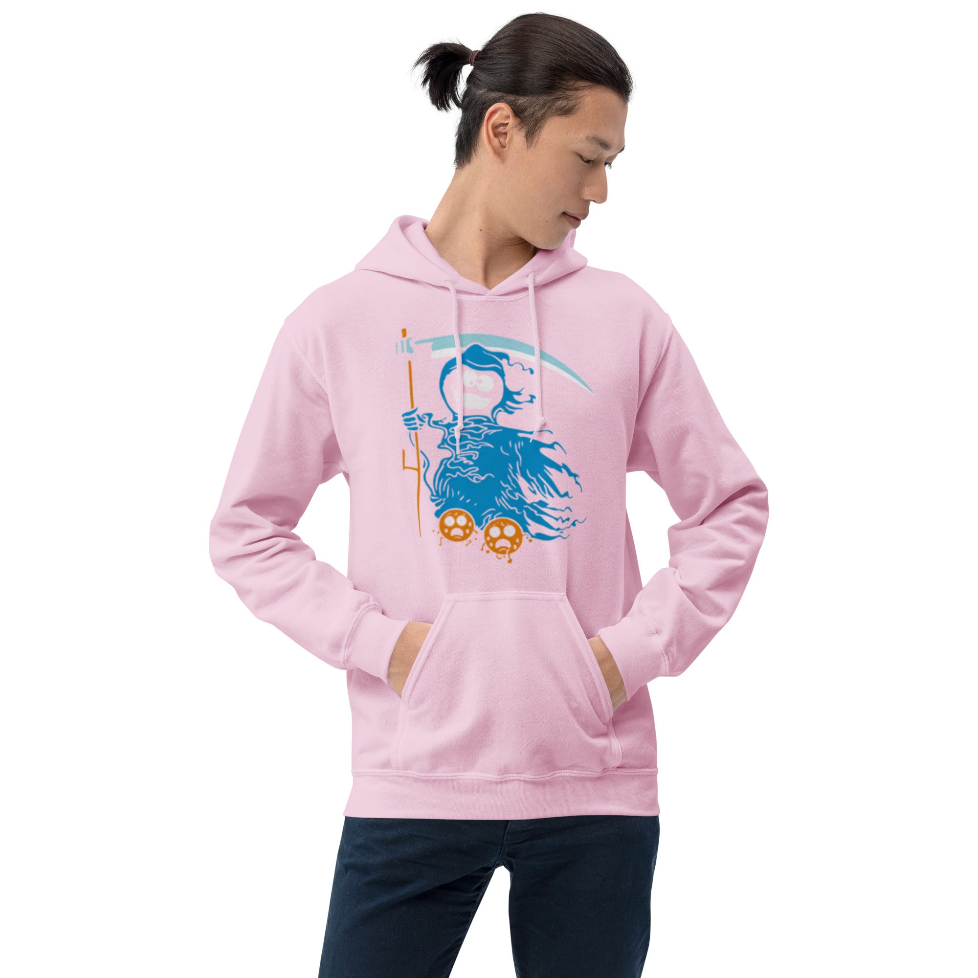 Felpa Stampata Unisex con Cappuccio – Morbida – Design Blue Ghost-Biiply