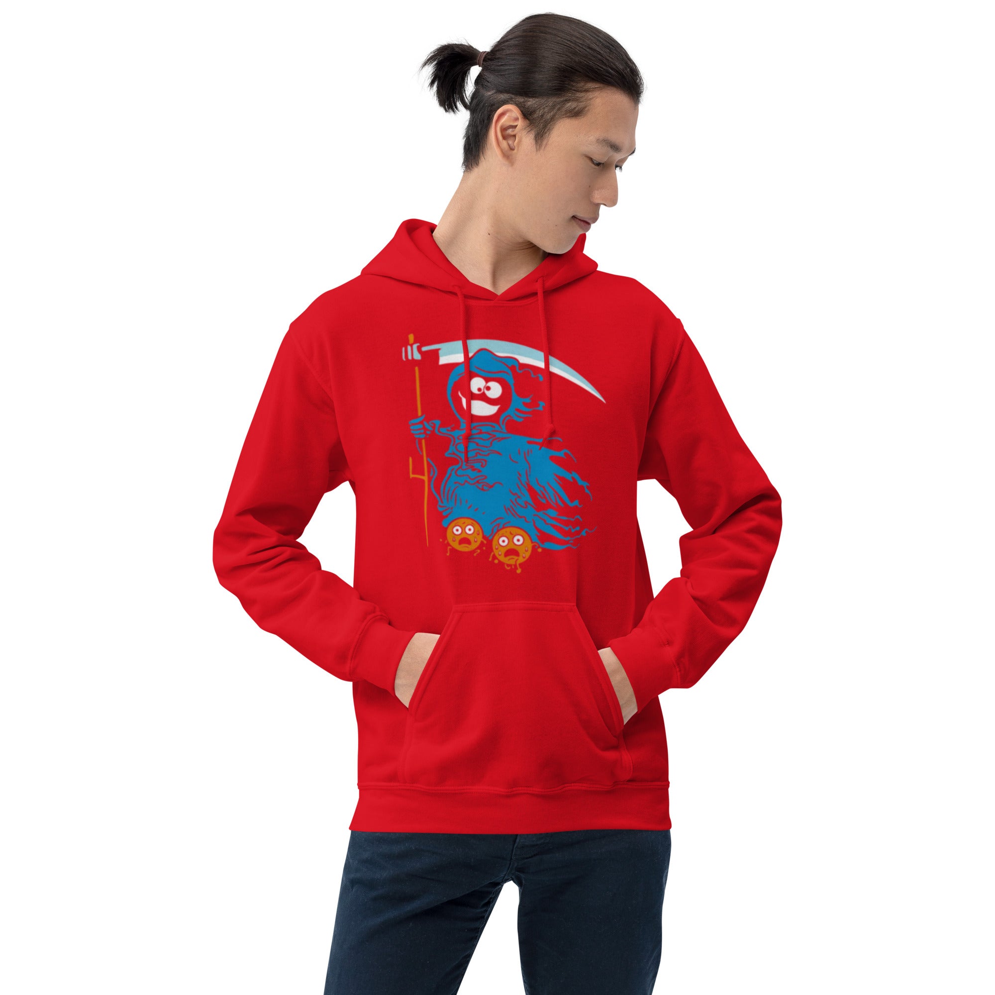 Felpa Stampata Unisex con Cappuccio – Morbida – Design Blue Ghost-Biiply