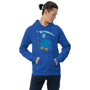 Felpa Stampata Unisex con Cappuccio – Morbida – Design Blue Ghost-Biiply