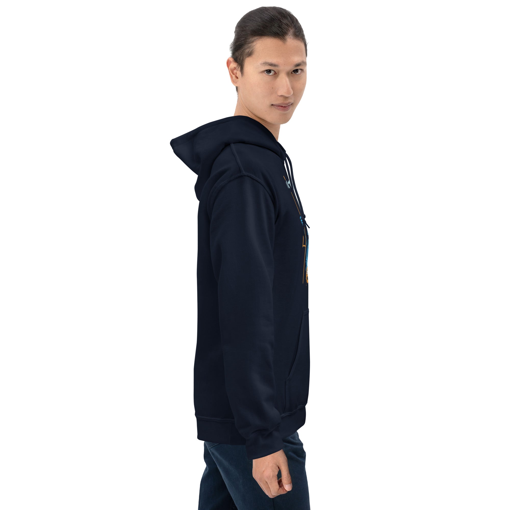 Felpa Stampata Unisex con Cappuccio – Morbida – Design Blue Ghost-Biiply