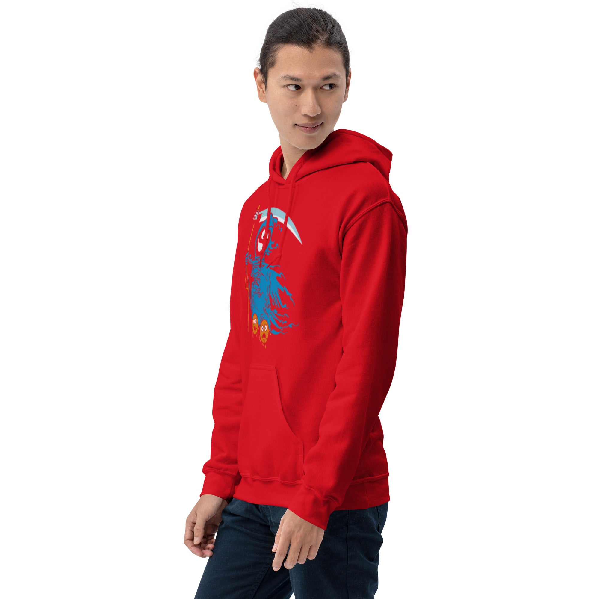 Felpa Stampata Unisex con Cappuccio – Morbida – Design Blue Ghost-Biiply