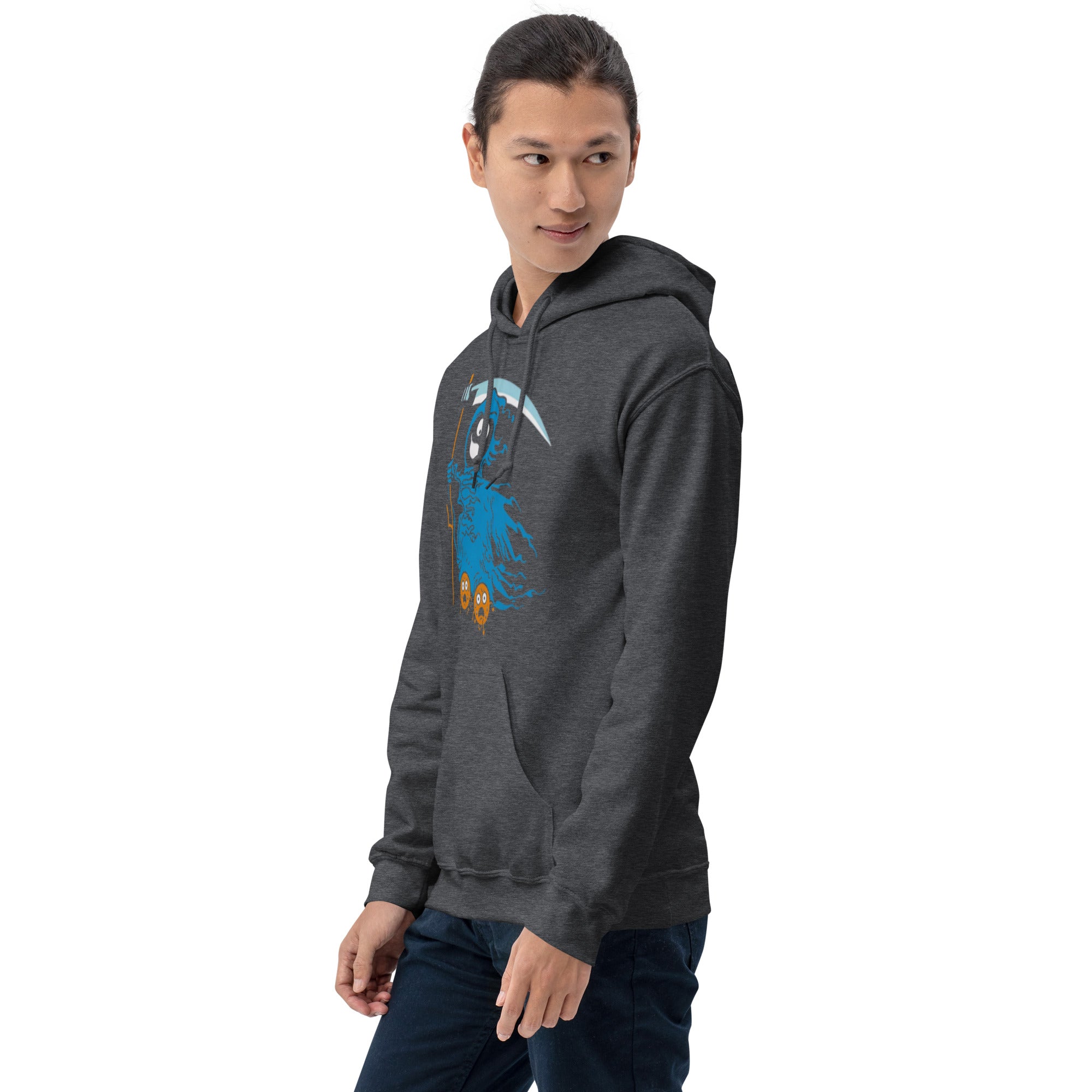 Felpa Stampata Unisex con Cappuccio – Morbida – Design Blue Ghost-Biiply
