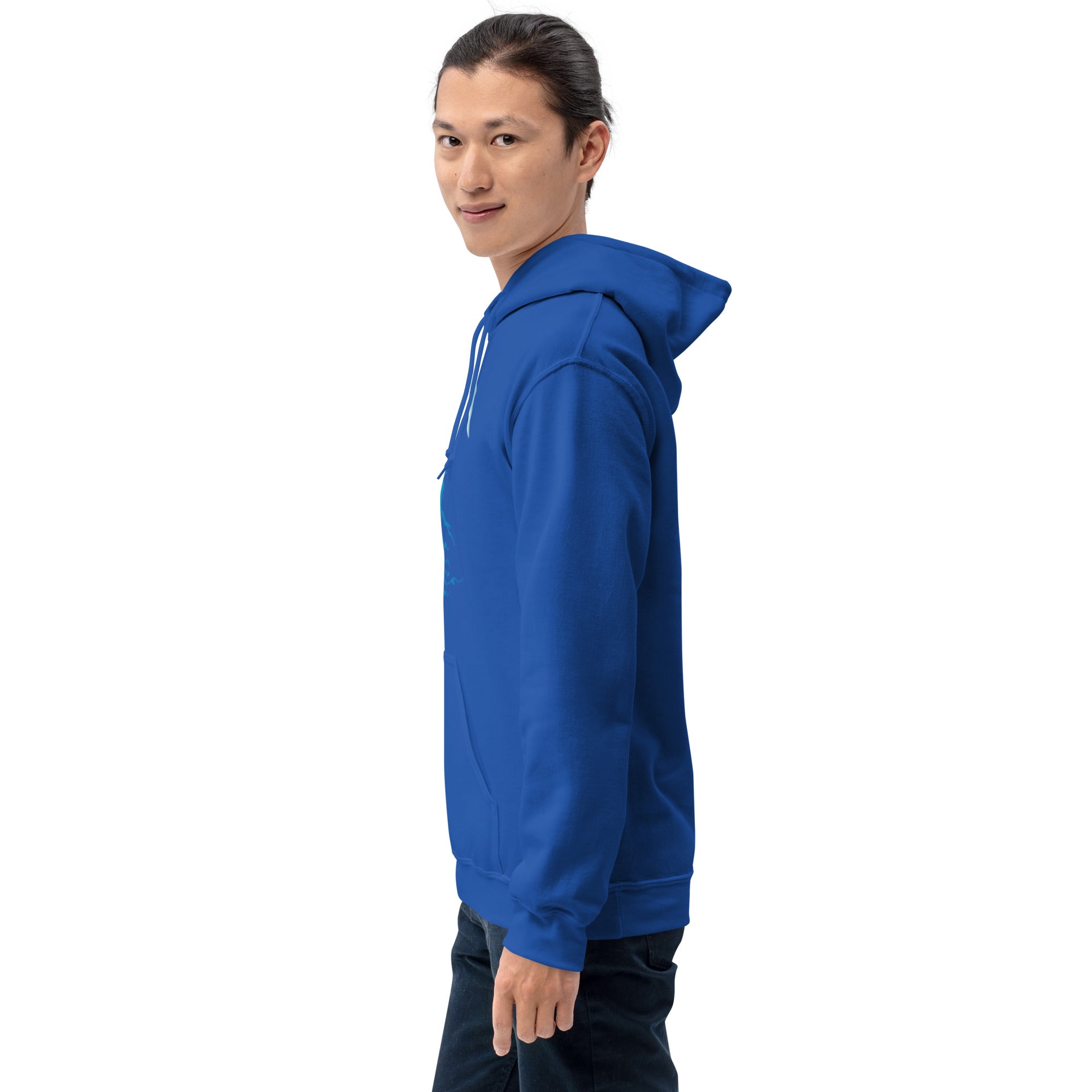 Felpa Stampata Unisex con Cappuccio – Morbida – Design Blue Ghost-Biiply