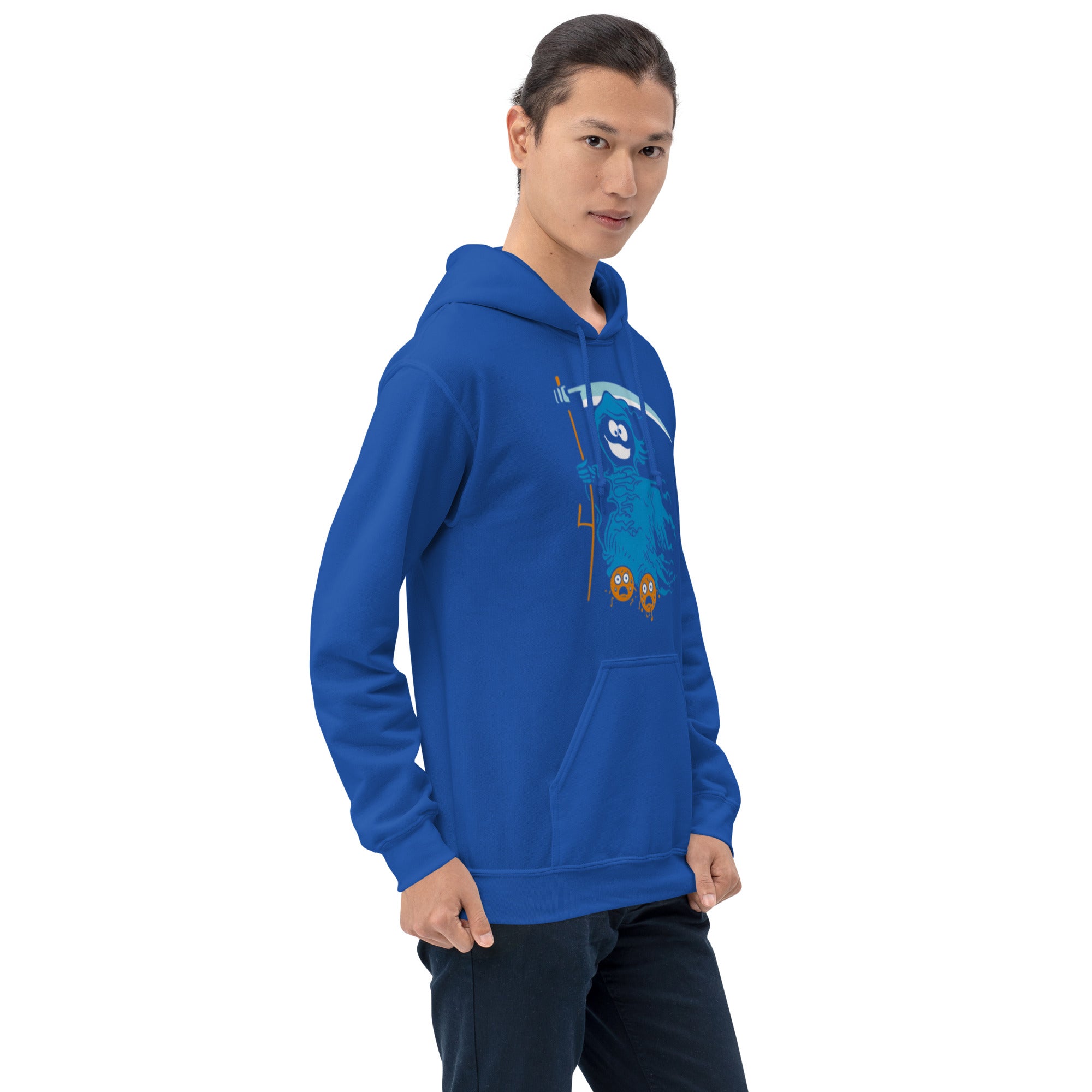 Felpa Stampata Unisex con Cappuccio – Morbida – Design Blue Ghost-Biiply