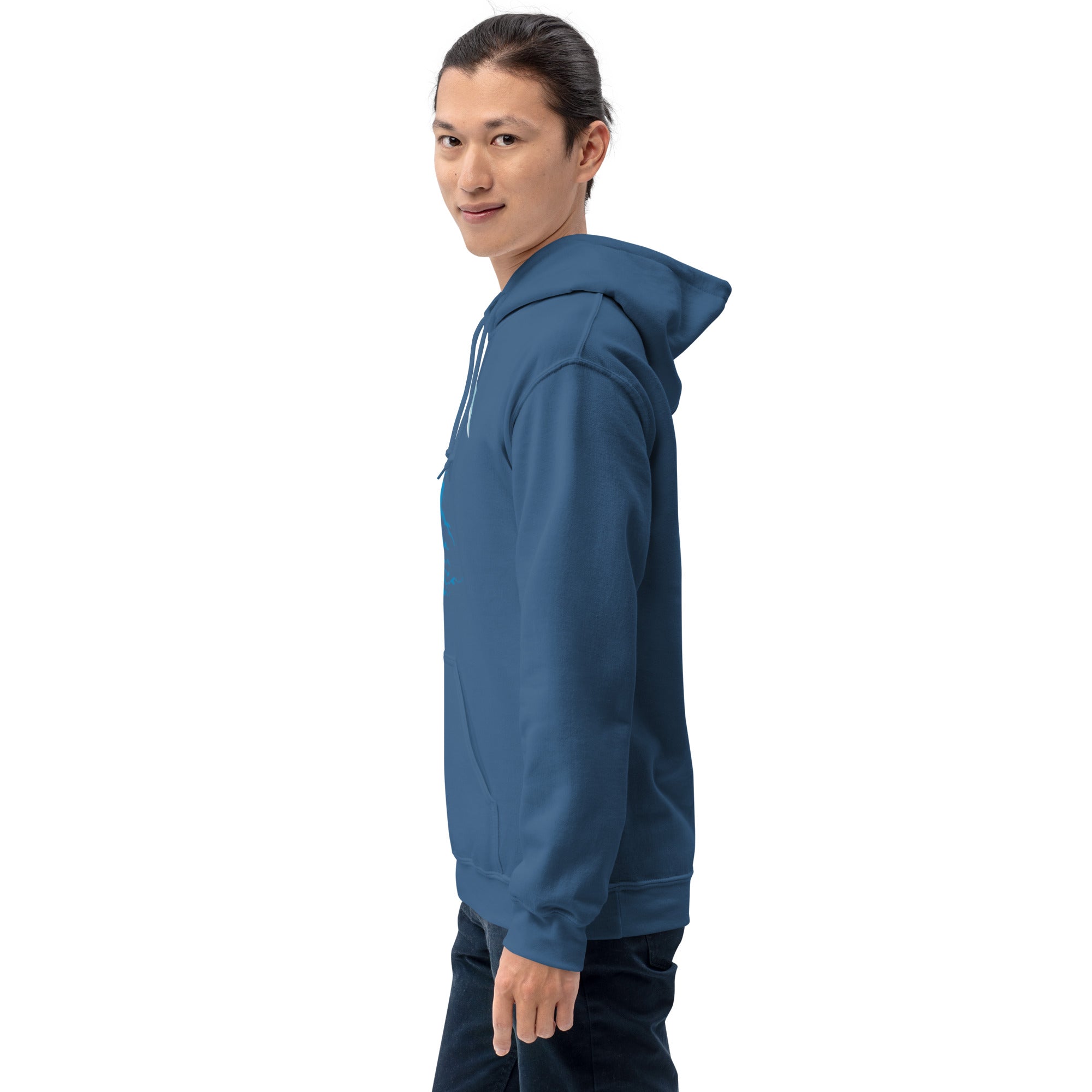 Felpa Stampata Unisex con Cappuccio – Morbida – Design Blue Ghost-Biiply