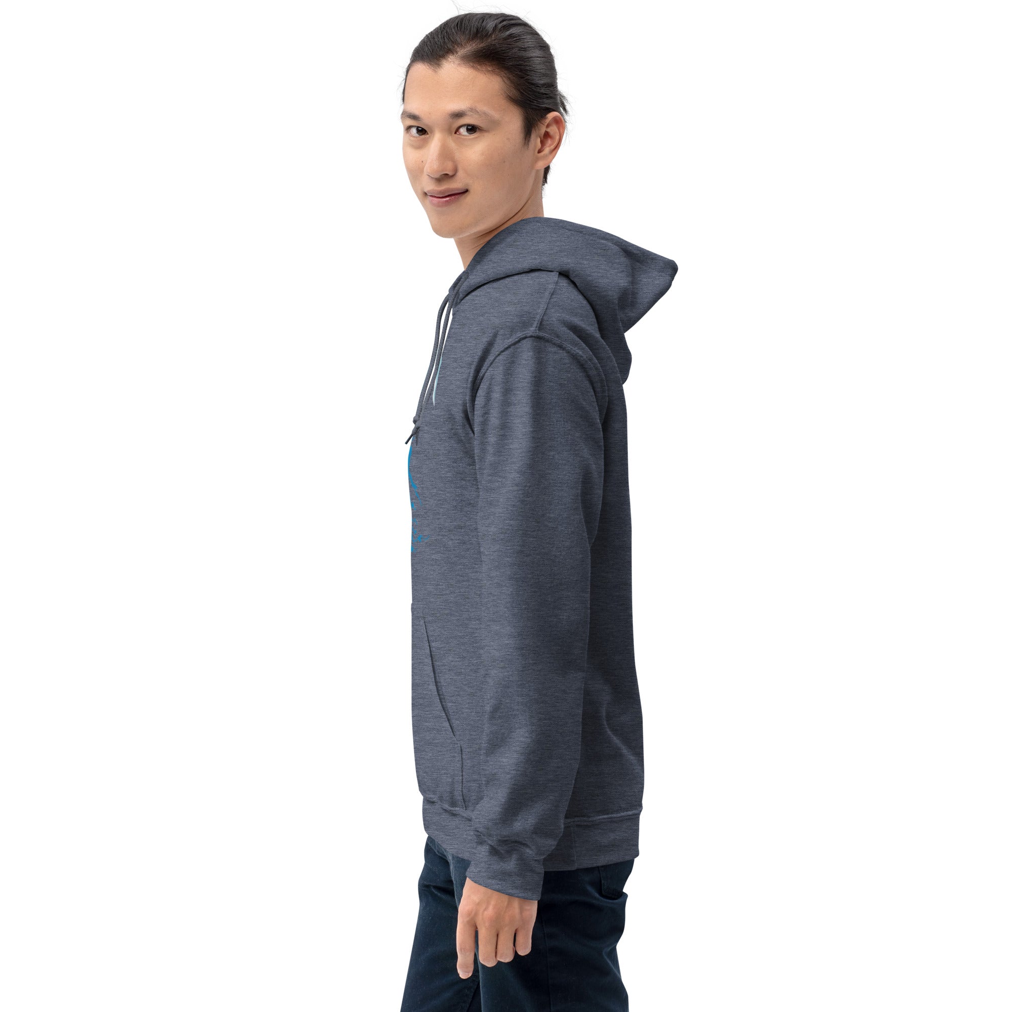 Felpa Stampata Unisex con Cappuccio – Morbida – Design Blue Ghost-Biiply
