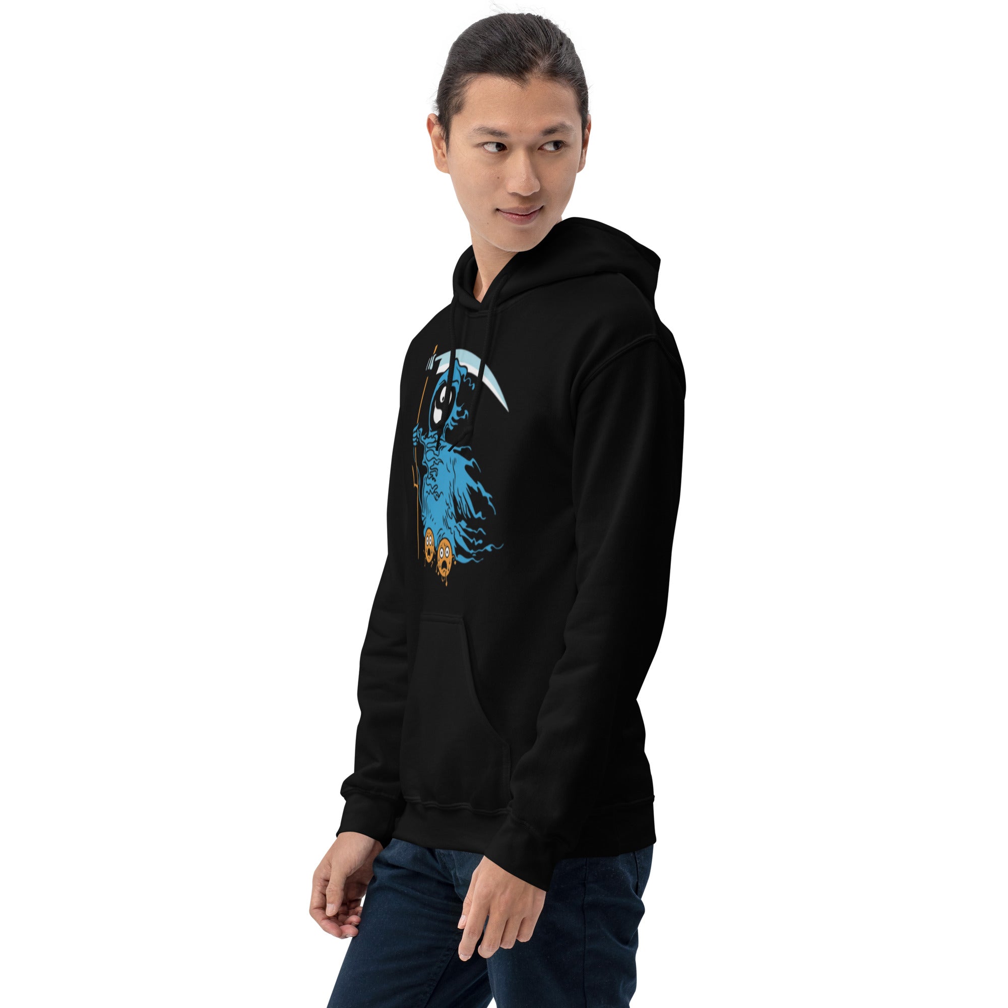 Felpa Stampata Unisex con Cappuccio – Morbida – Design Blue Ghost-Biiply