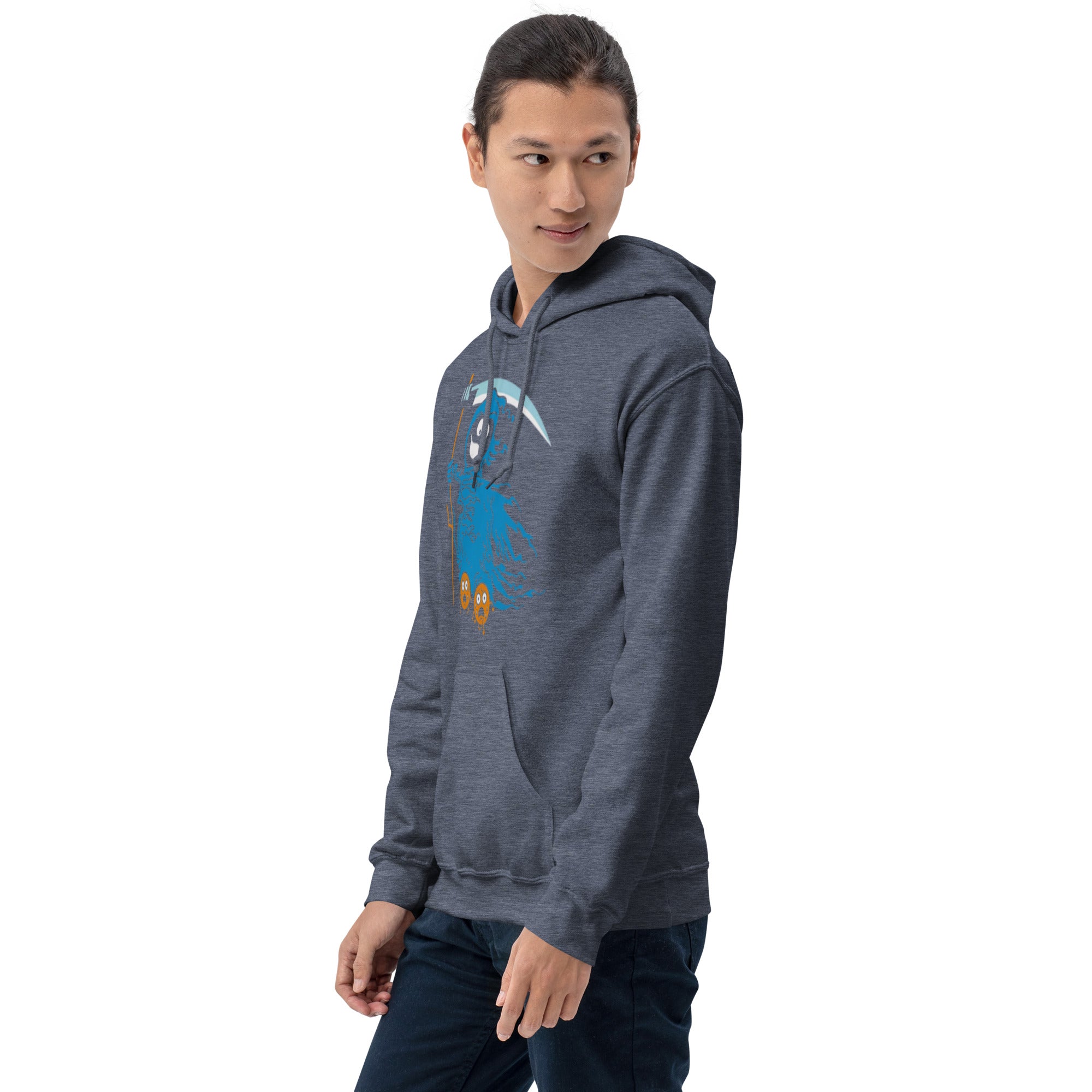 Felpa Stampata Unisex con Cappuccio – Morbida – Design Blue Ghost-Biiply