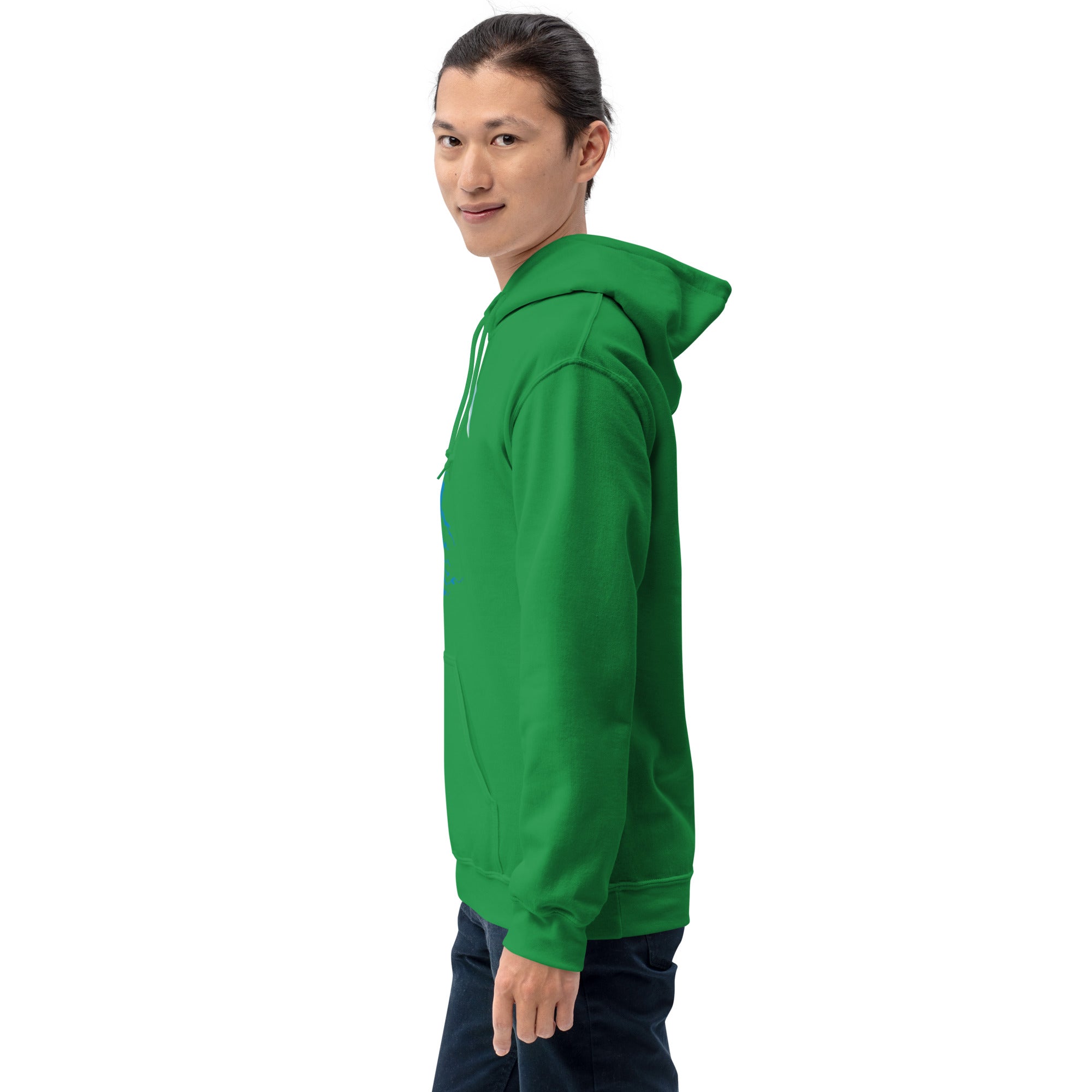 Felpa Stampata Unisex con Cappuccio – Morbida – Design Blue Ghost-Biiply
