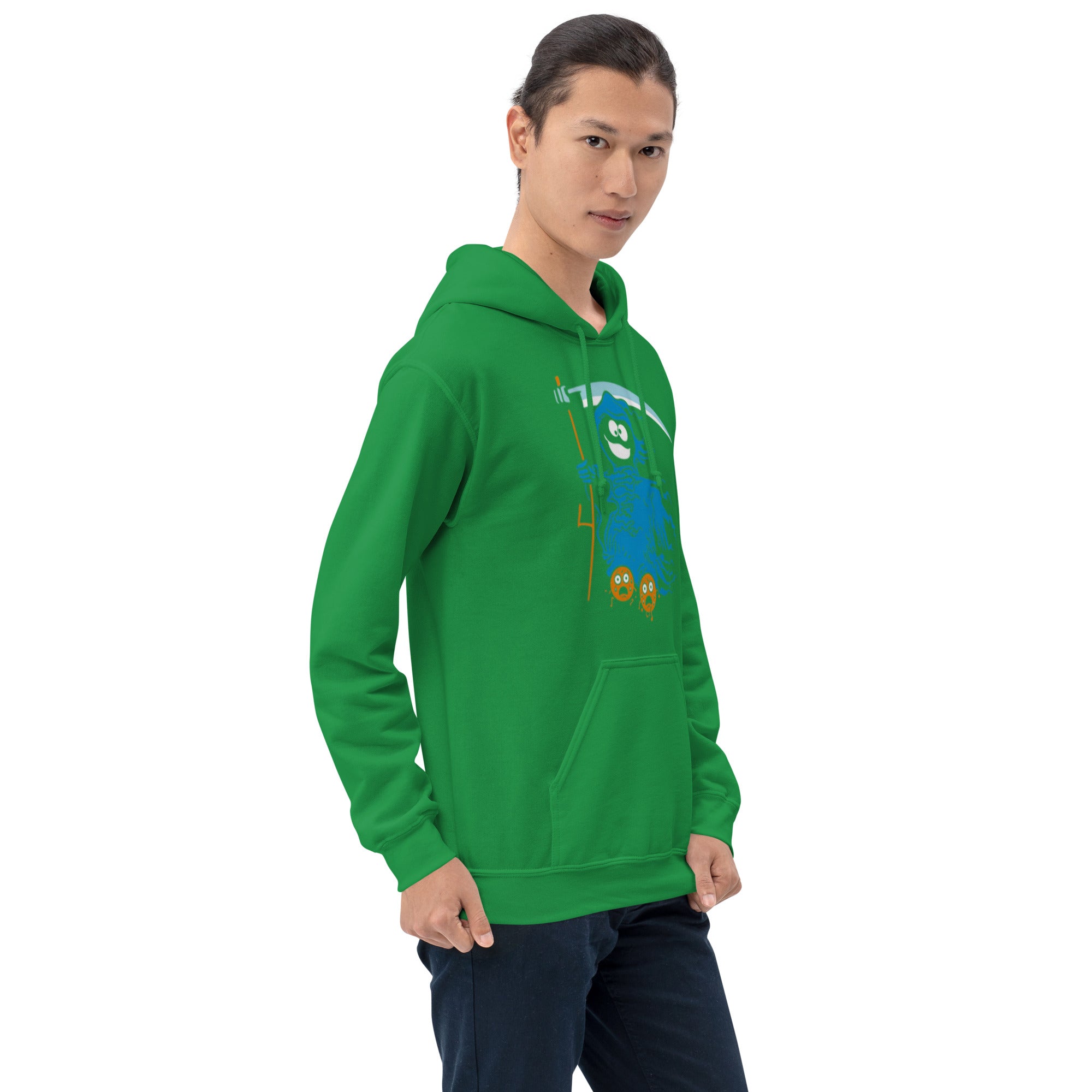 Felpa Stampata Unisex con Cappuccio – Morbida – Design Blue Ghost-Biiply