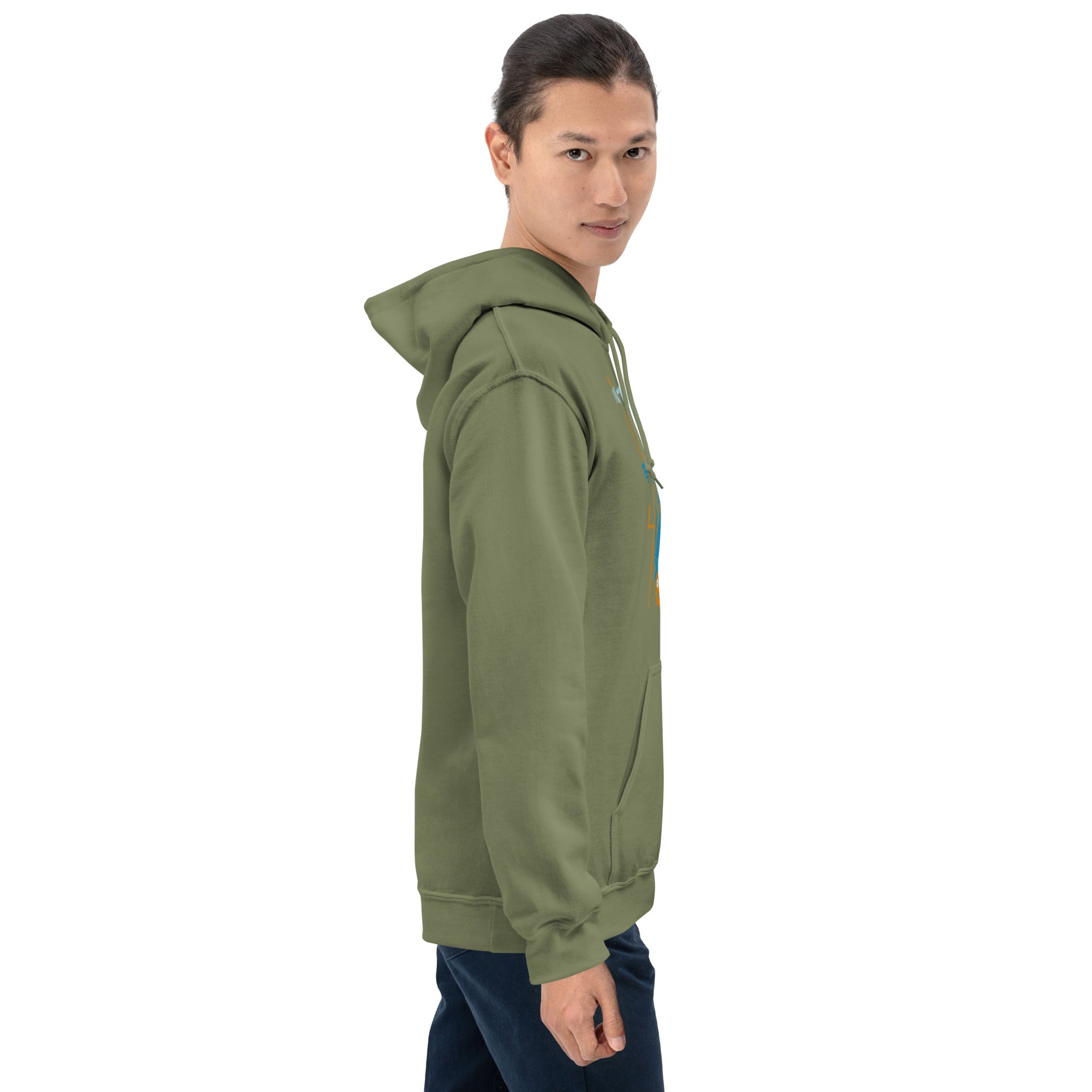 Felpa Stampata Unisex con Cappuccio – Morbida – Design Blue Ghost-Biiply