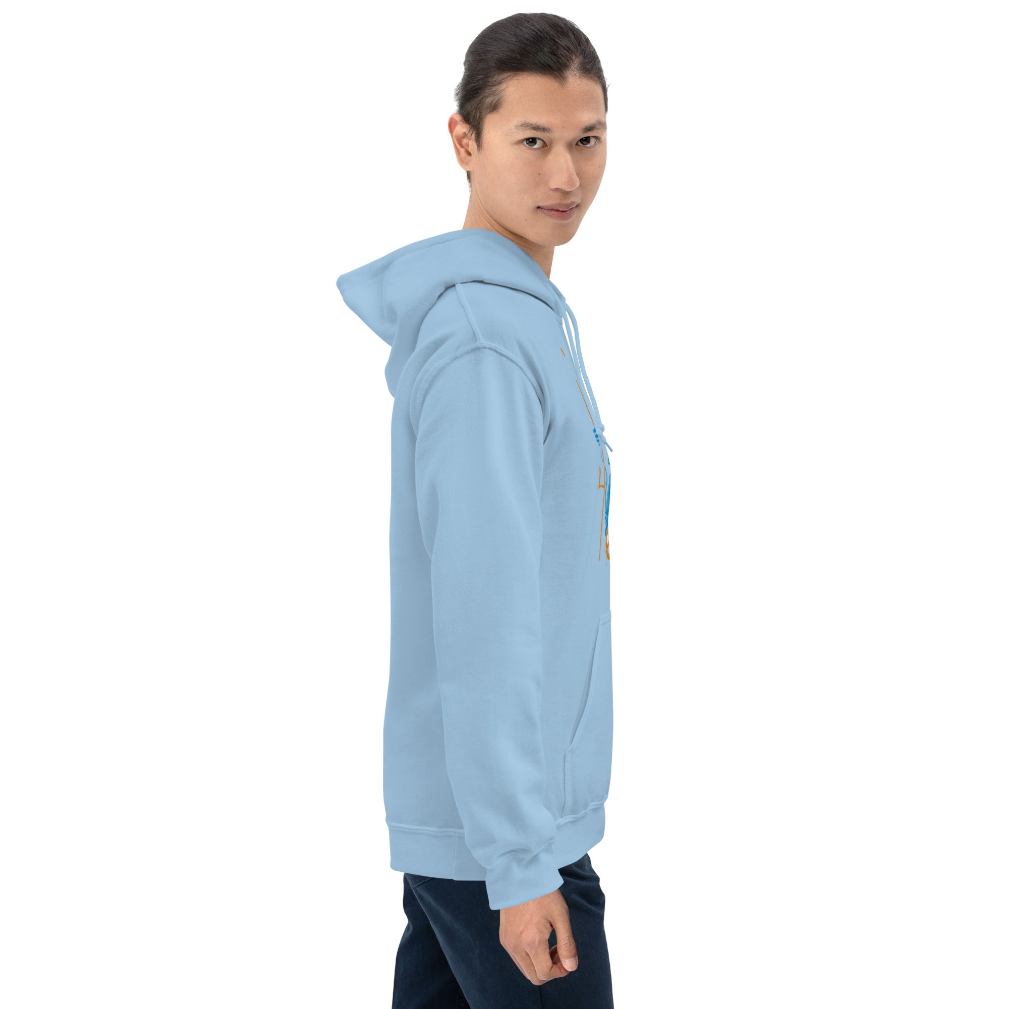 Felpa Stampata Unisex con Cappuccio – Morbida – Design Blue Ghost-Biiply
