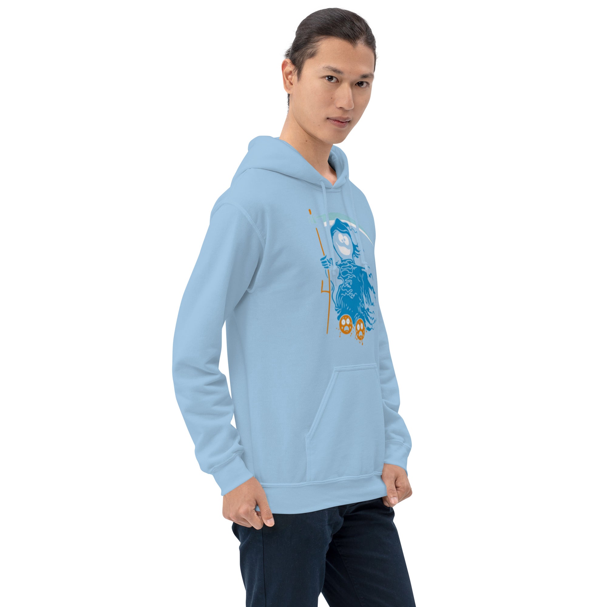 Felpa Stampata Unisex con Cappuccio – Morbida – Design Blue Ghost-Biiply
