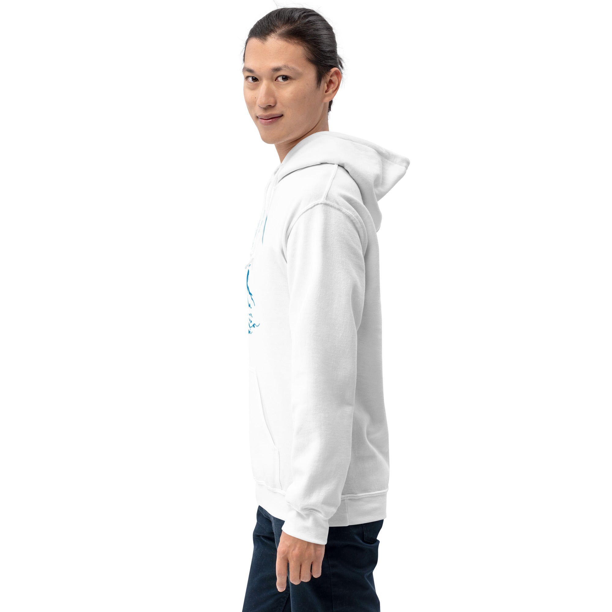 Felpa Stampata Unisex con Cappuccio – Morbida – Design Blue Ghost-Biiply