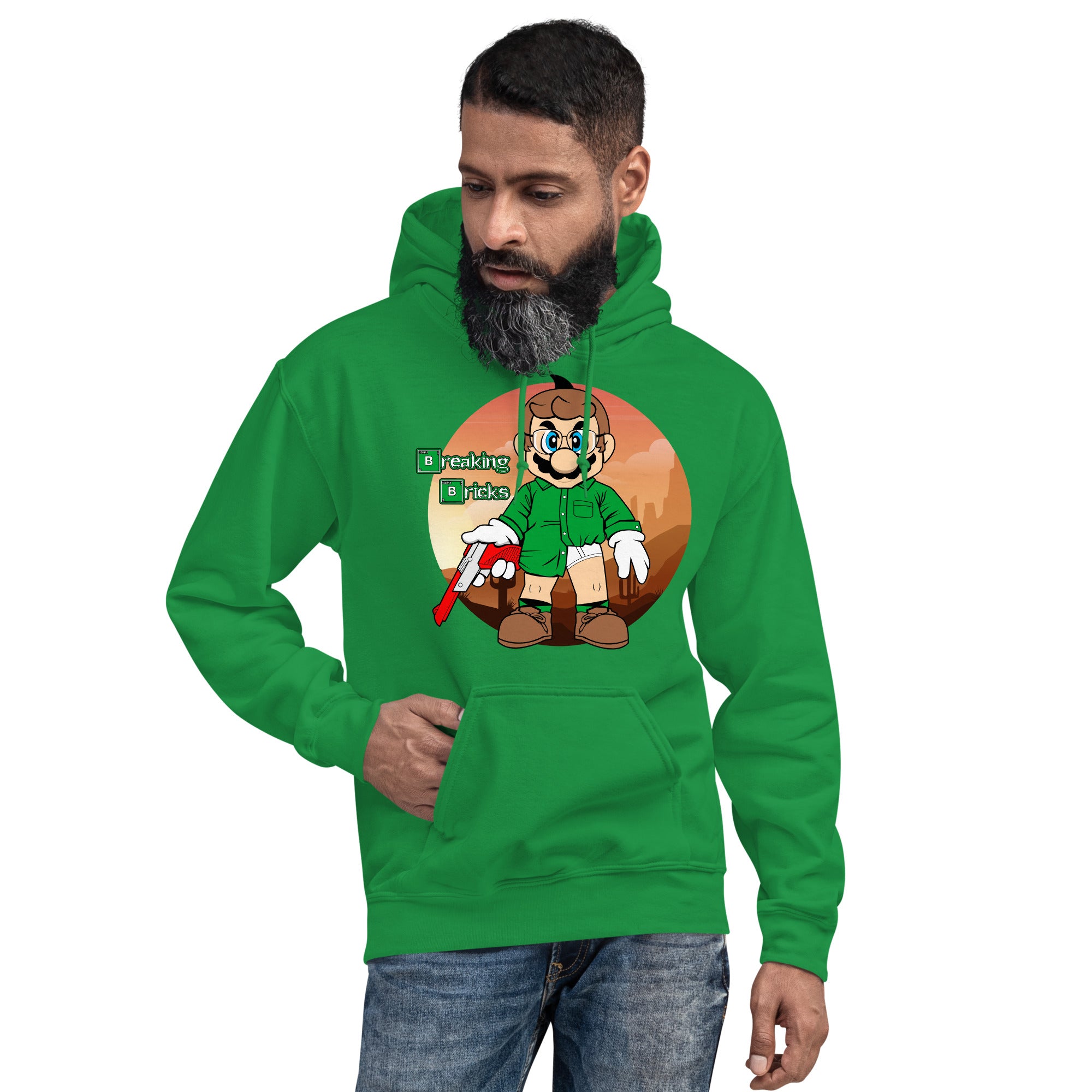 Felpa Stampata Unisex con Cappuccio – Morbida – Design Breaking Briks-Biiply