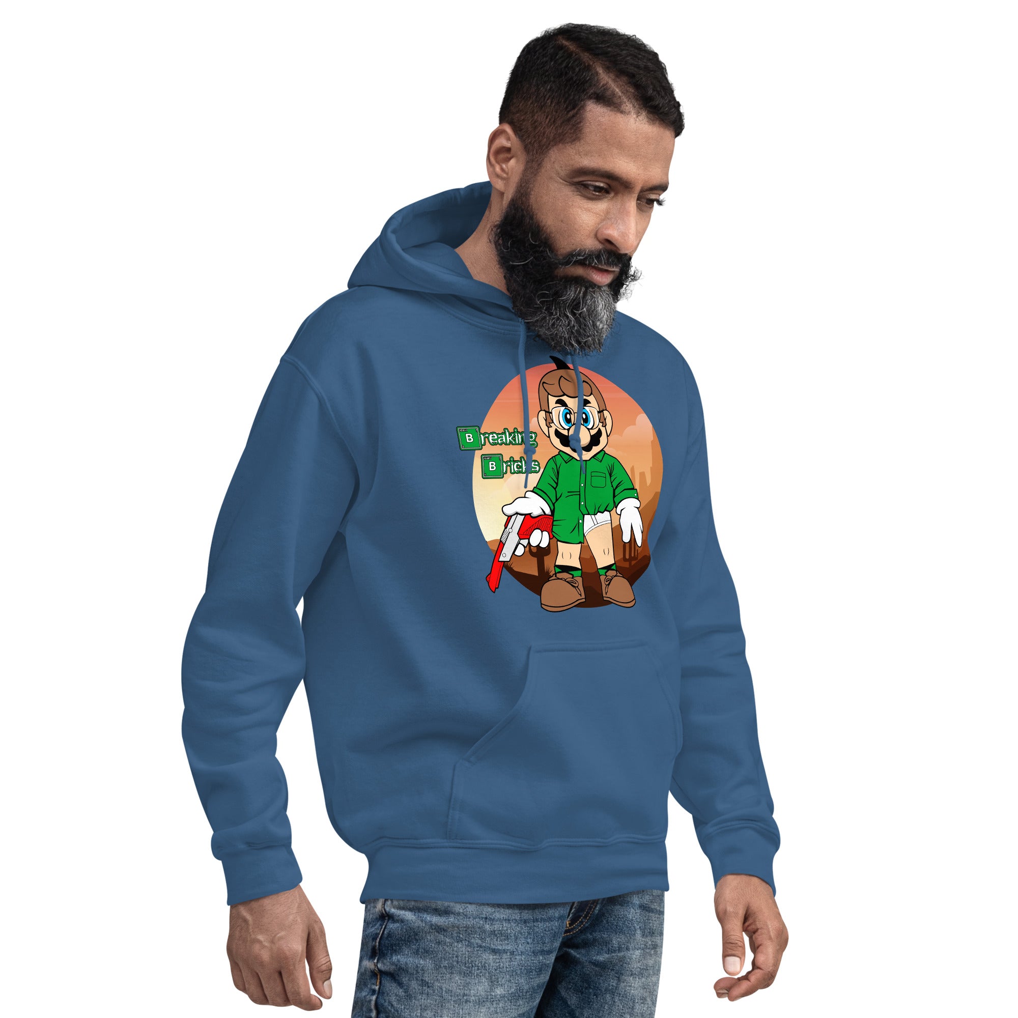 Felpa Stampata Unisex con Cappuccio – Morbida – Design Breaking Briks-Biiply