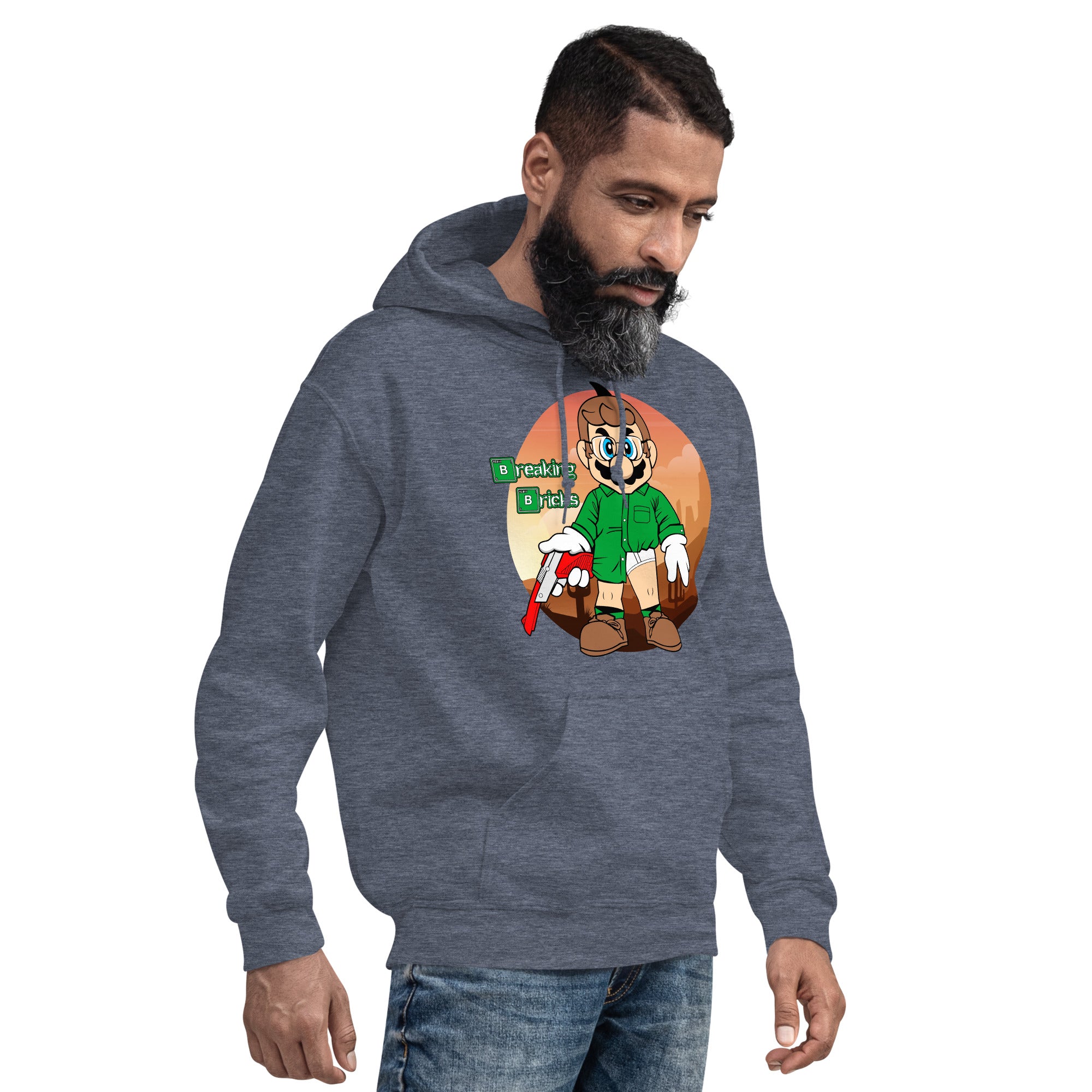 Felpa Stampata Unisex con Cappuccio – Morbida – Design Breaking Briks-Biiply