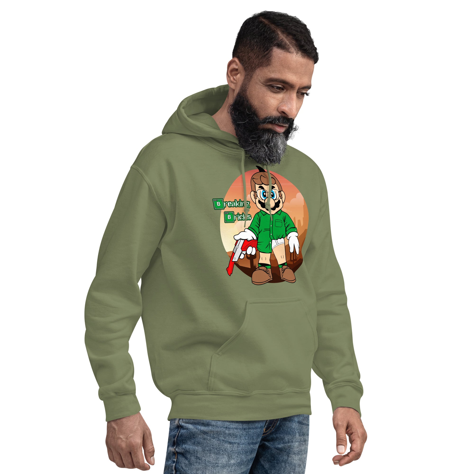 Felpa Stampata Unisex con Cappuccio – Morbida – Design Breaking Briks-Biiply