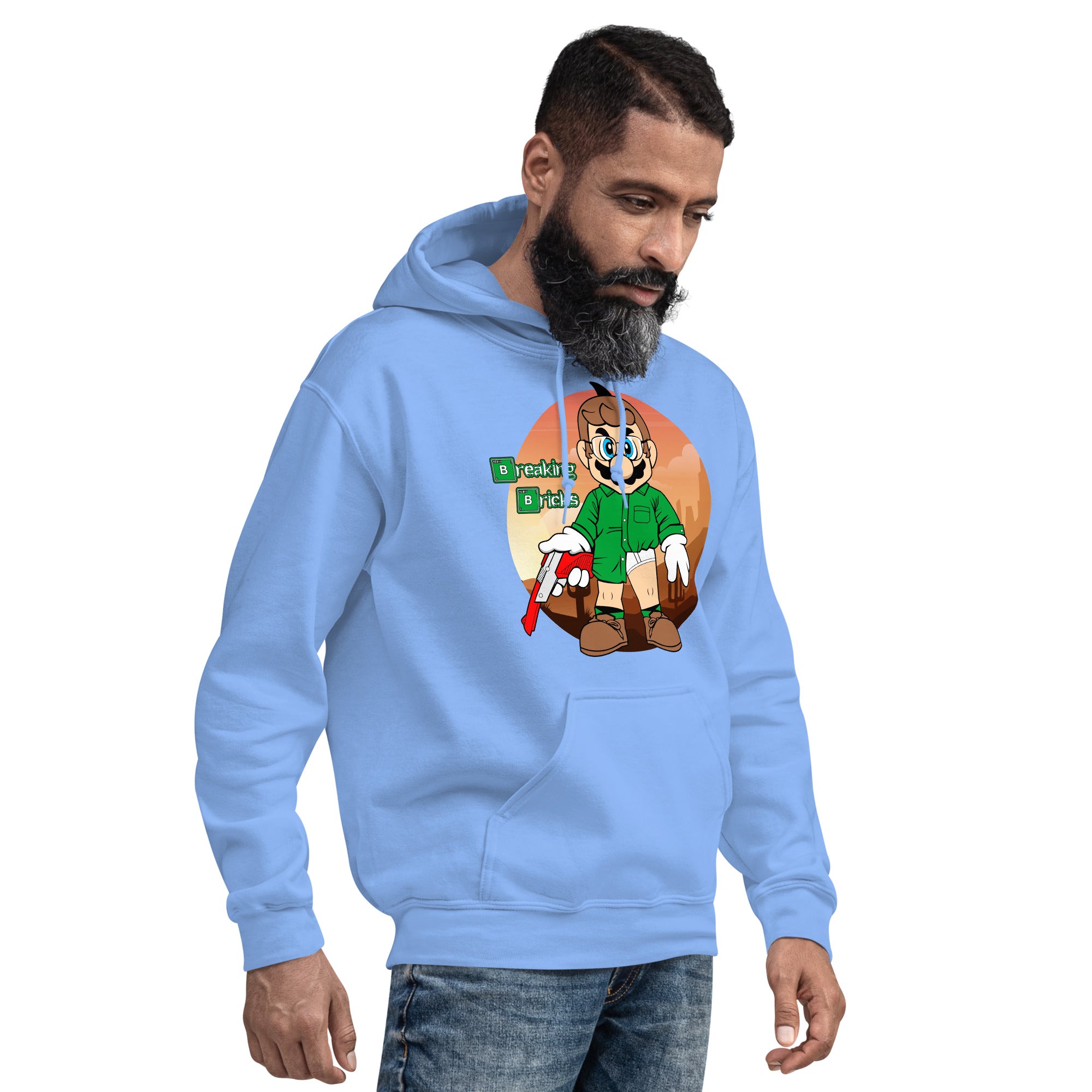 Felpa Stampata Unisex con Cappuccio – Morbida – Design Breaking Briks-Biiply