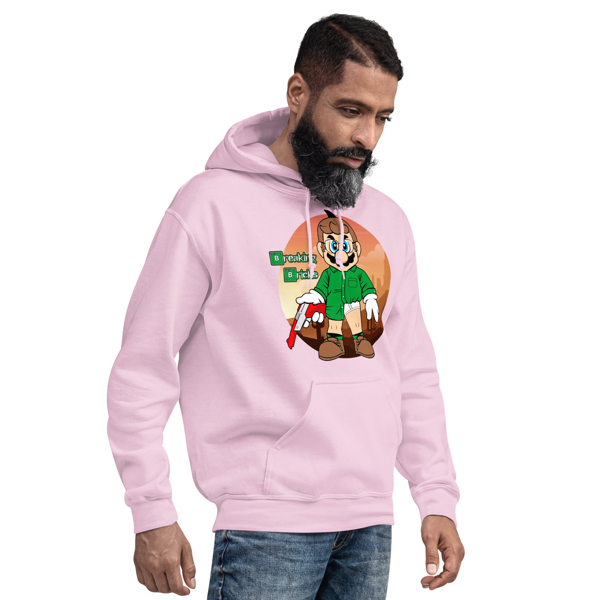 Felpa Stampata Unisex con Cappuccio – Morbida – Design Breaking Briks-Biiply