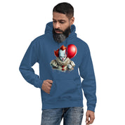 Felpa Stampata Unisex con Cappuccio – Morbida – Design Clown Con palloncino-Biiply