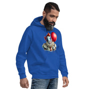 Felpa Stampata Unisex con Cappuccio – Morbida – Design Clown Con palloncino-Biiply