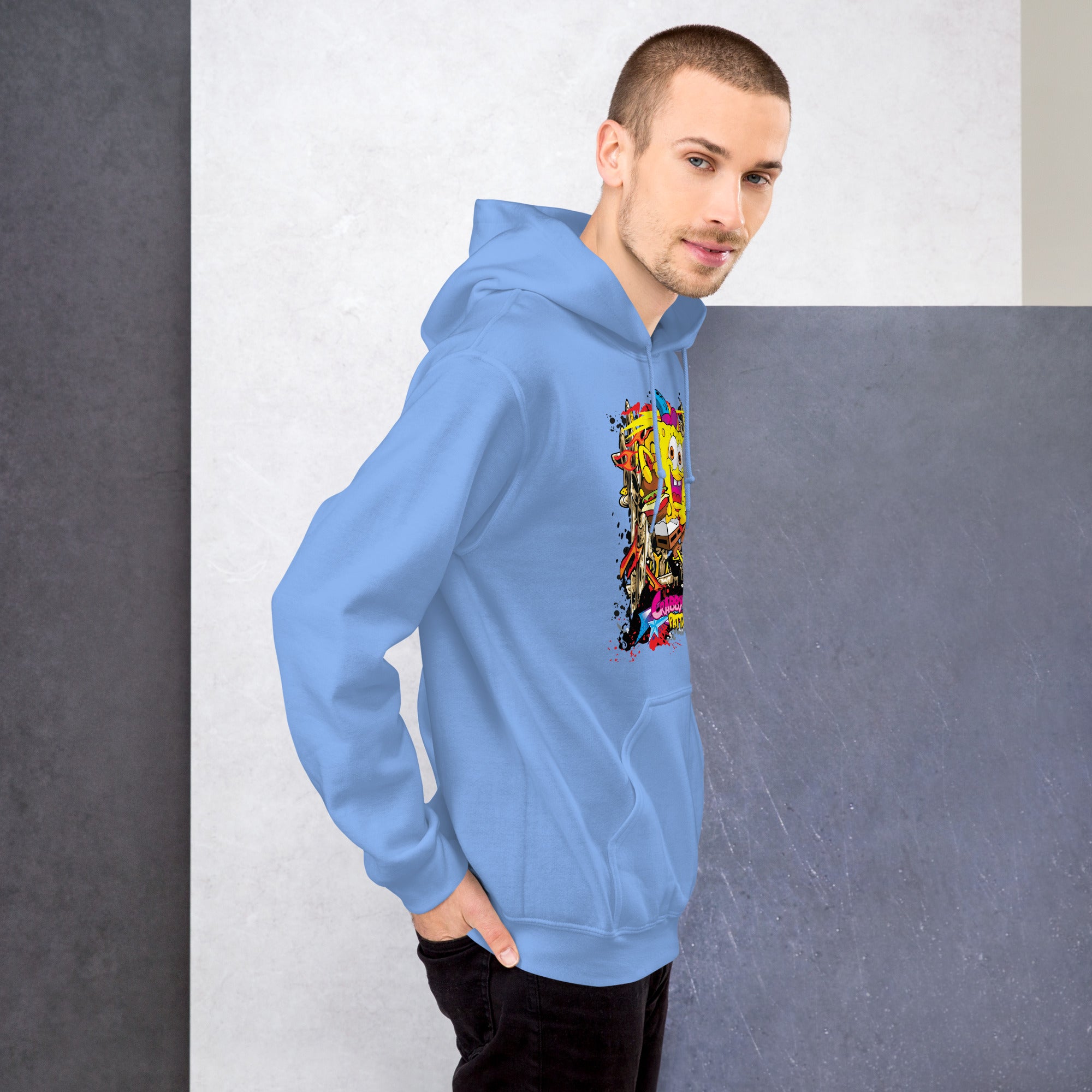 Felpa Stampata Unisex con Cappuccio – Morbida – Design Crabby Patty-Biiply