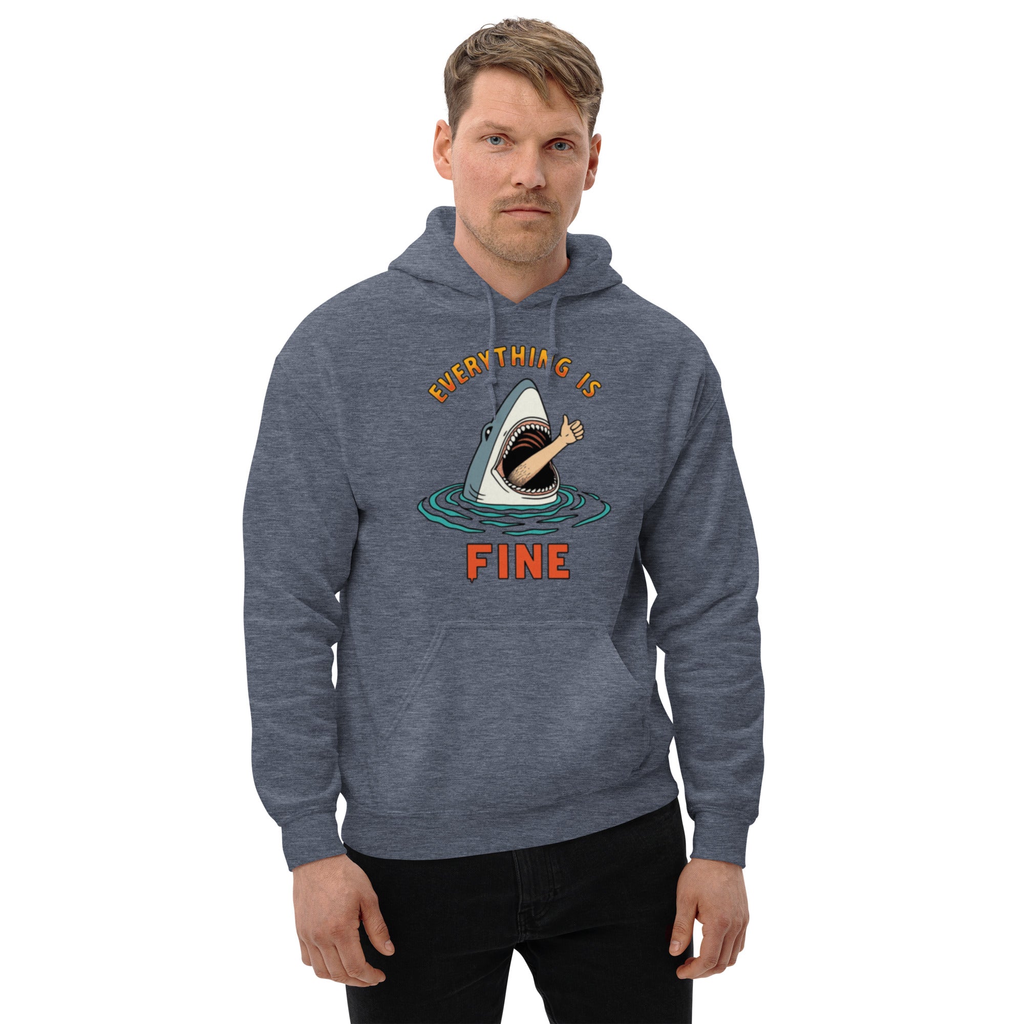 Felpa Stampata Unisex con Cappuccio – Morbida – Design Everityng Is Fine-Biiply