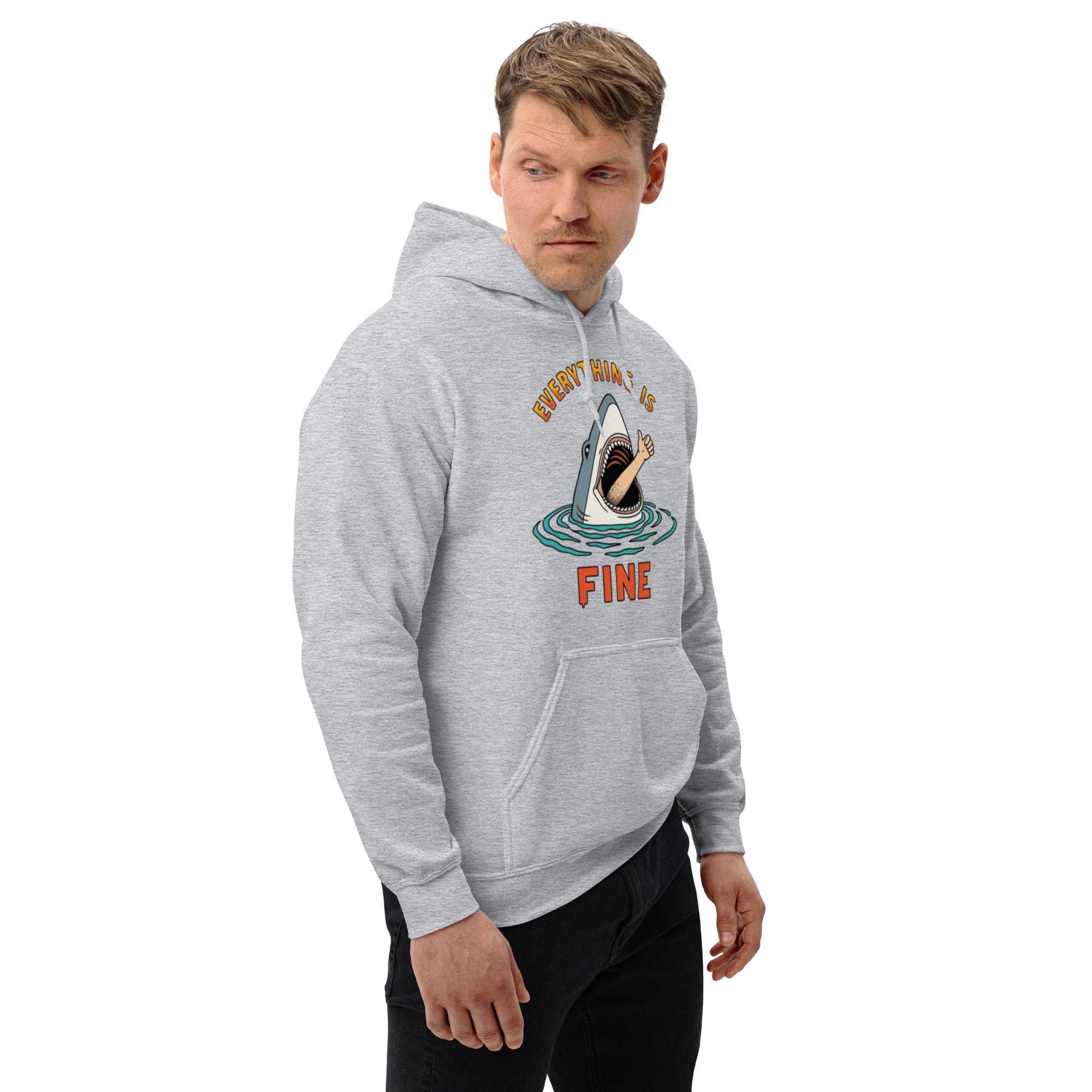 Felpa Stampata Unisex con Cappuccio – Morbida – Design Everityng Is Fine-Biiply