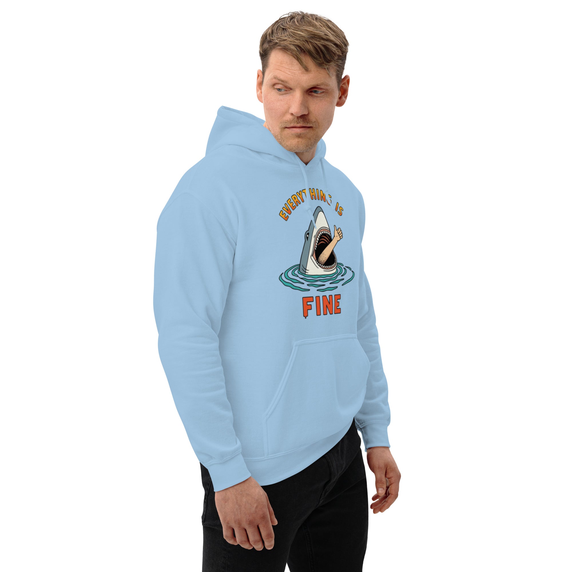Felpa Stampata Unisex con Cappuccio – Morbida – Design Everityng Is Fine-Biiply