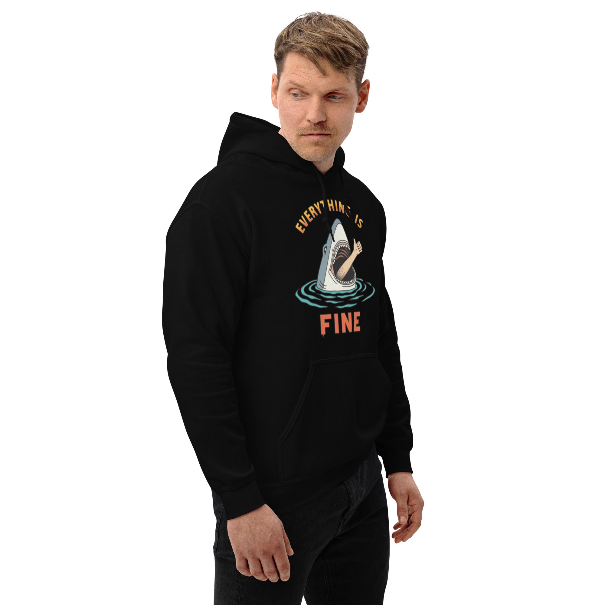 Felpa Stampata Unisex con Cappuccio – Morbida – Design Everityng Is Fine-Biiply