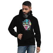 Felpa Stampata Unisex con Cappuccio – Morbida – Design Gatto con Cuffie-Biiply