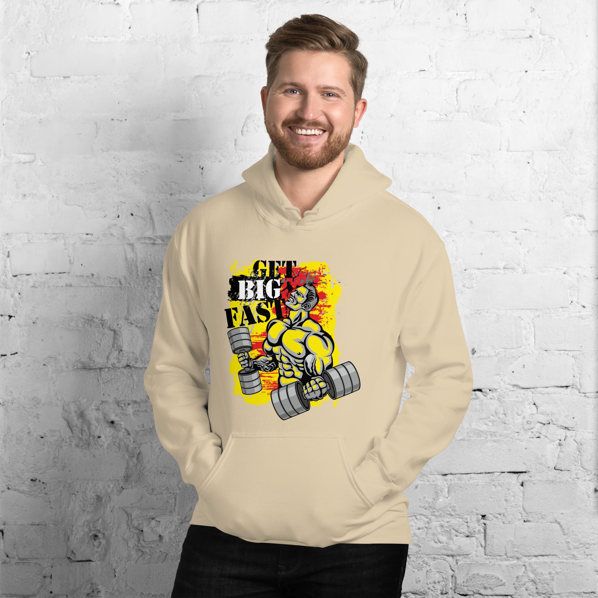 Felpa Stampata Unisex con Cappuccio – Morbida – Design Get Big Fast-Biiply
