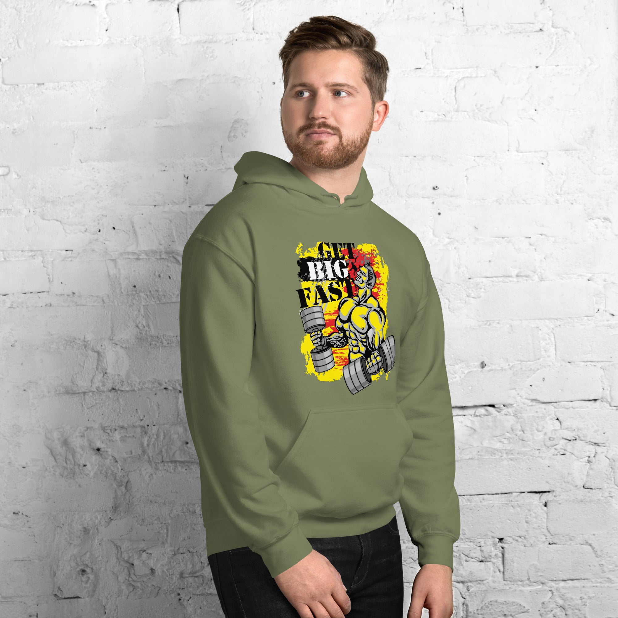 Felpa Stampata Unisex con Cappuccio – Morbida – Design Get Big Fast-Biiply