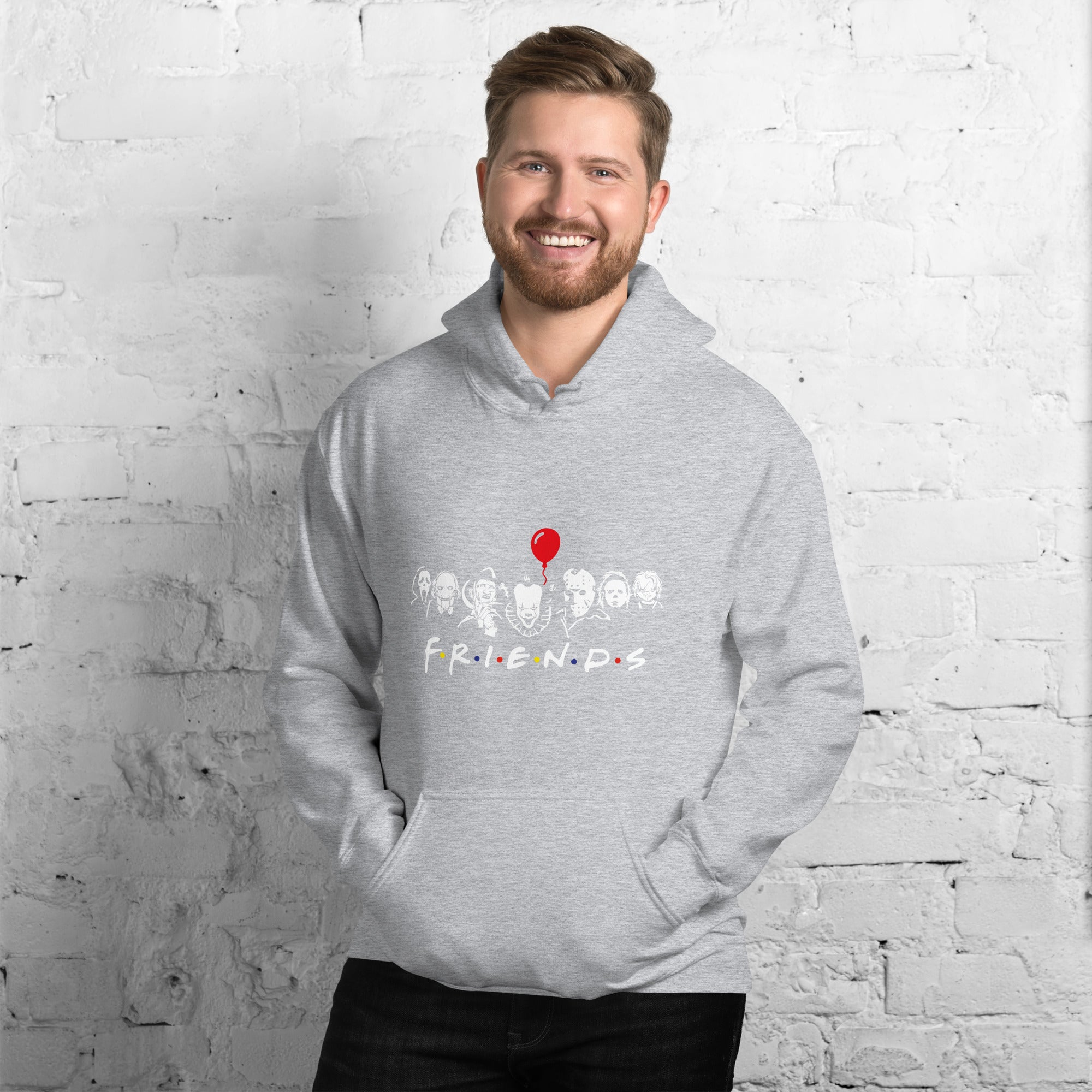 Felpa Stampata Unisex con Cappuccio – Morbida – Design Halloween Friends-Biiply