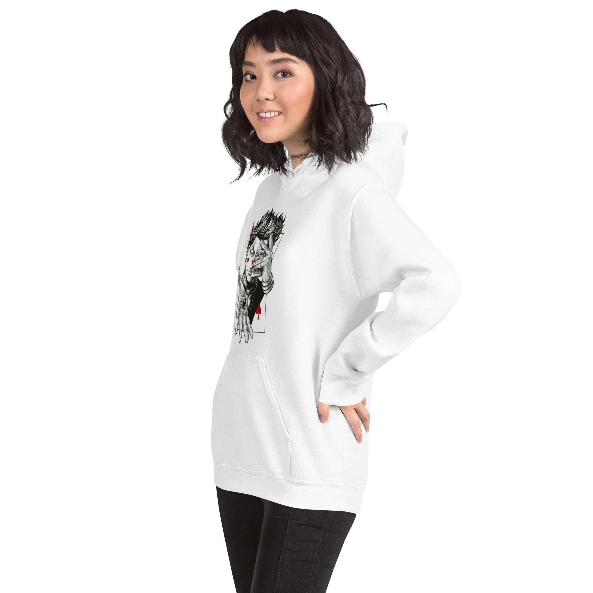 Felpa Stampata Unisex con Cappuccio – Morbida – Design Hisoka-Biiply