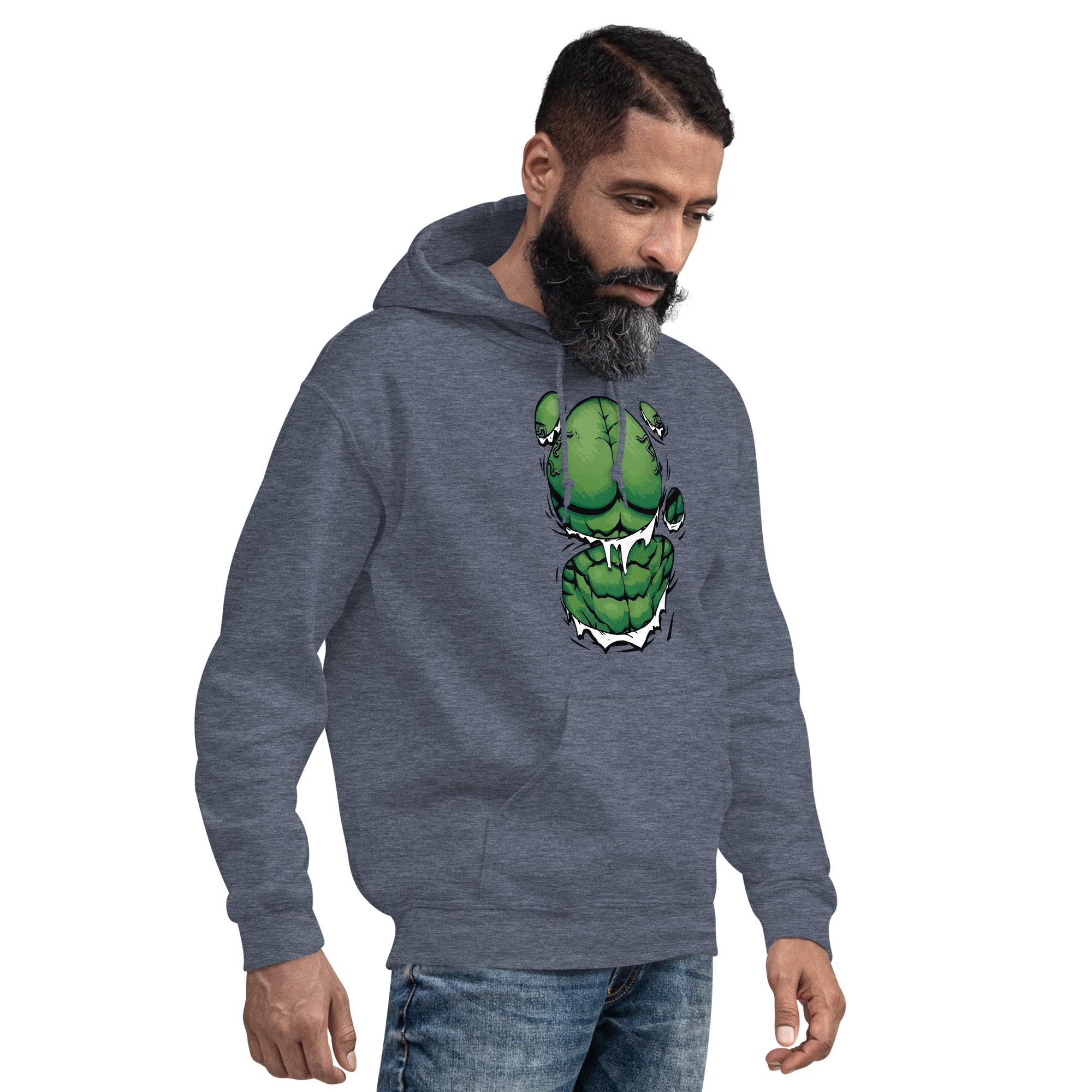 Felpa Stampata Unisex con Cappuccio – Morbida – Design Hulk-Biiply