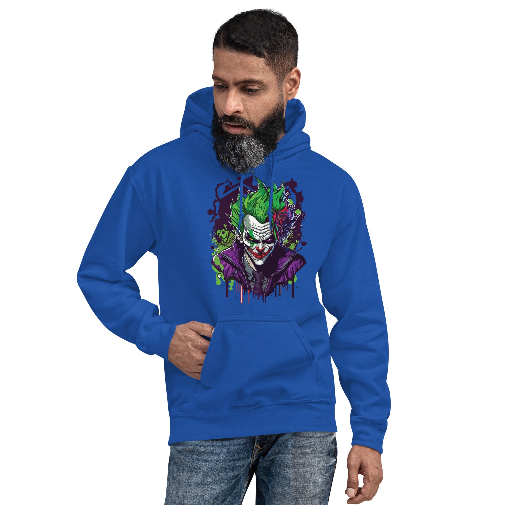 Felpa Stampata Unisex con Cappuccio – Morbida – Design Joker-Biiply