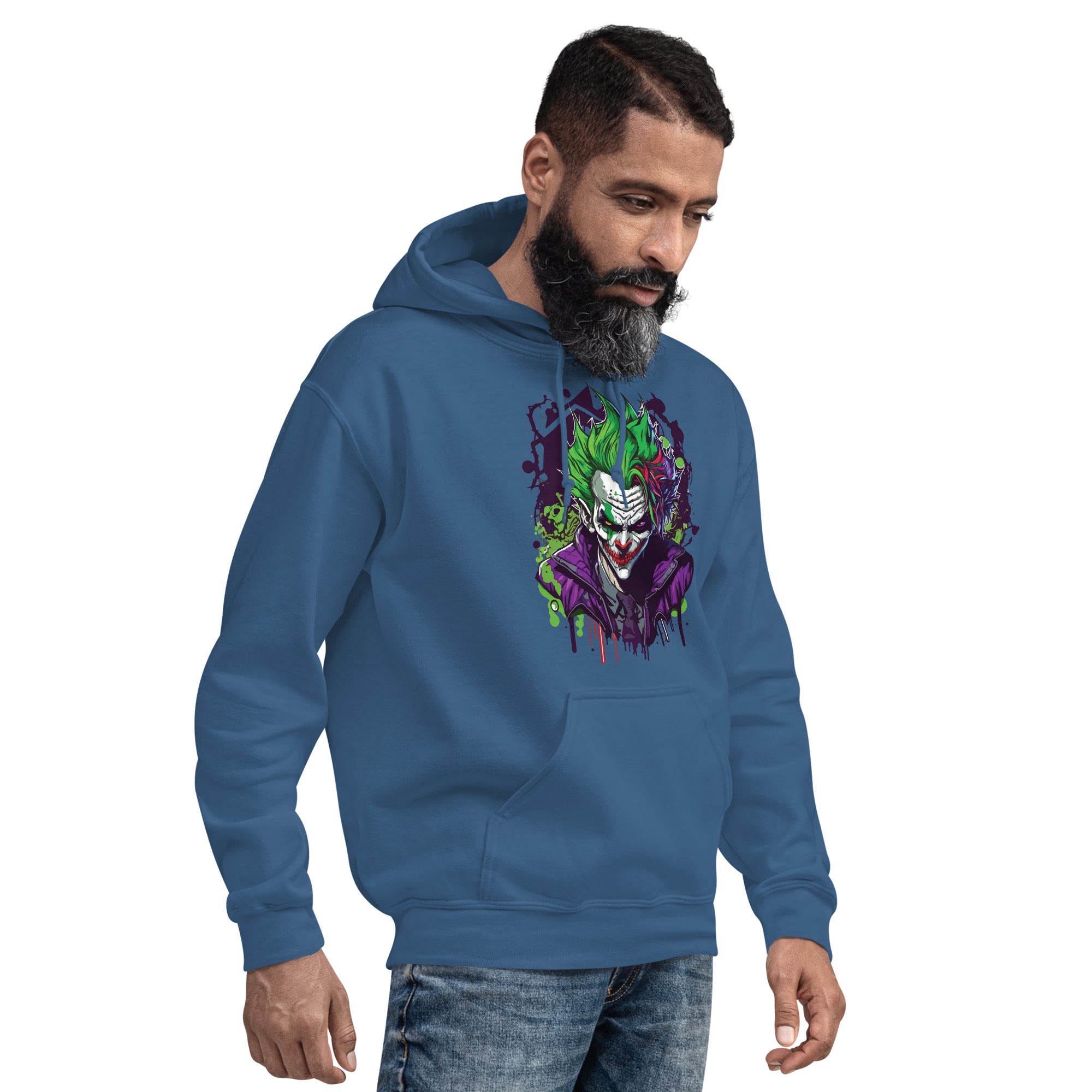 Felpa Stampata Unisex con Cappuccio – Morbida – Design Joker-Biiply