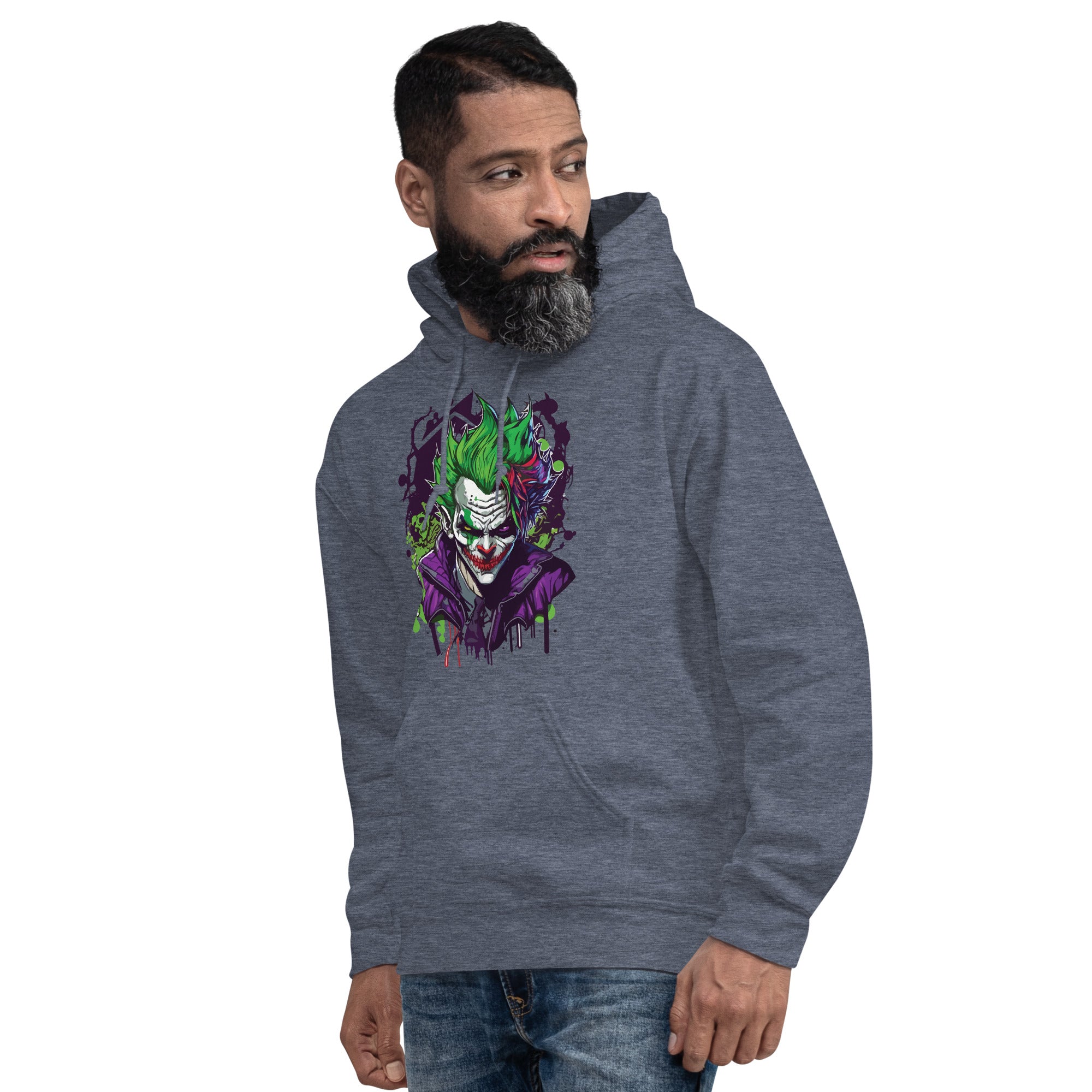 Felpa Stampata Unisex con Cappuccio – Morbida – Design Joker-Biiply