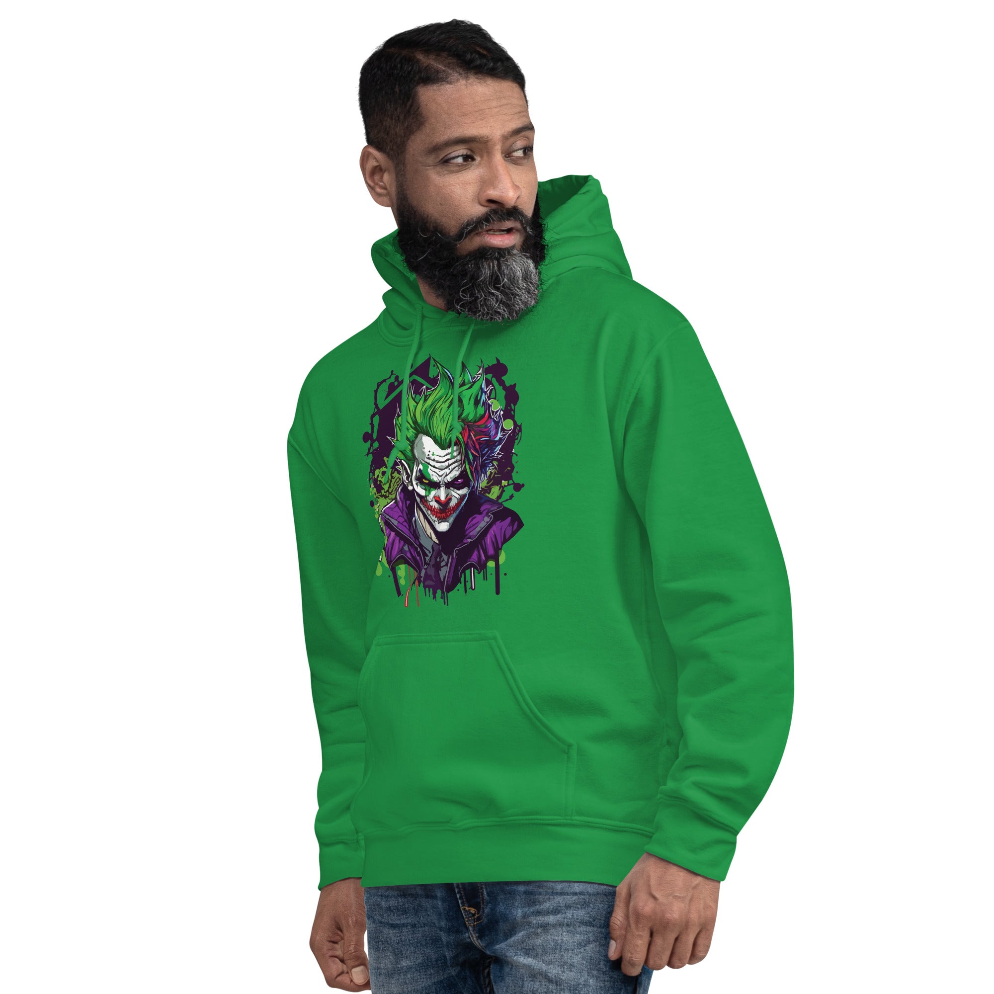 Felpa Stampata Unisex con Cappuccio – Morbida – Design Joker-Biiply