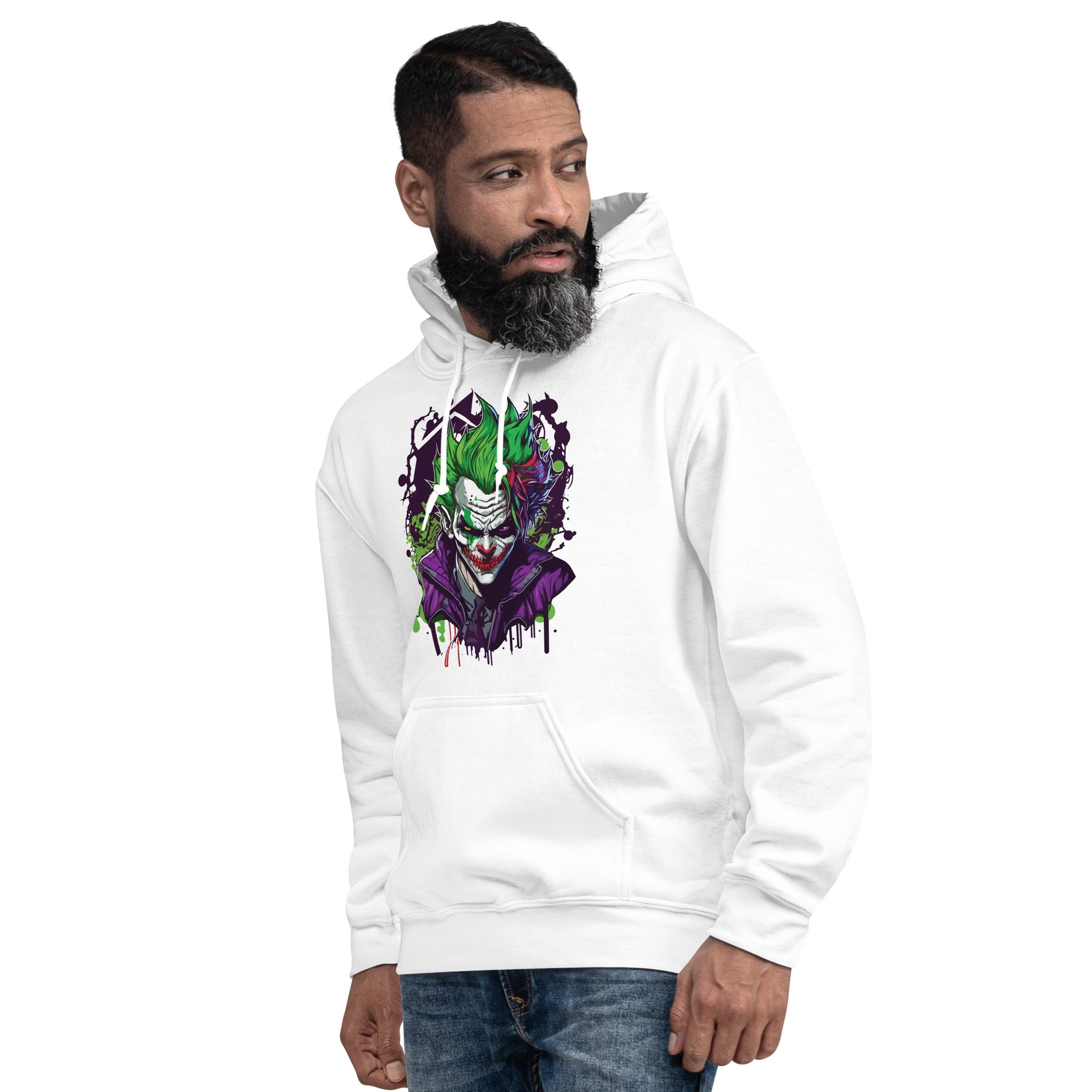 Felpa Stampata Unisex con Cappuccio – Morbida – Design Joker-Biiply