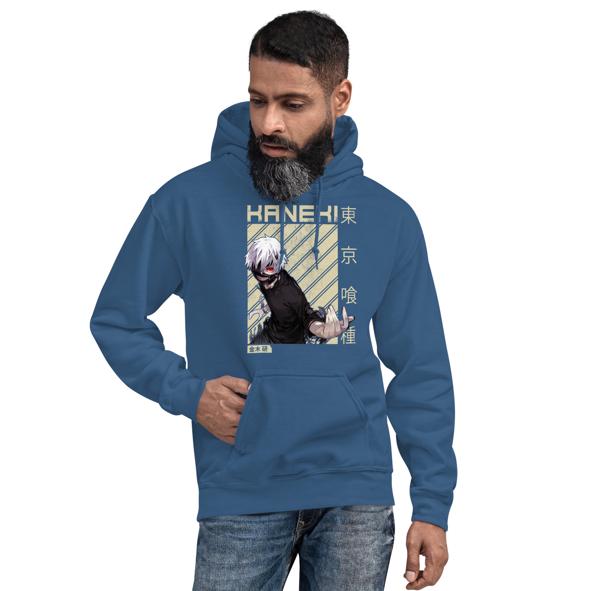 Felpa Stampata Unisex con Cappuccio – Morbida – Design Ken Kaneki-Biiply