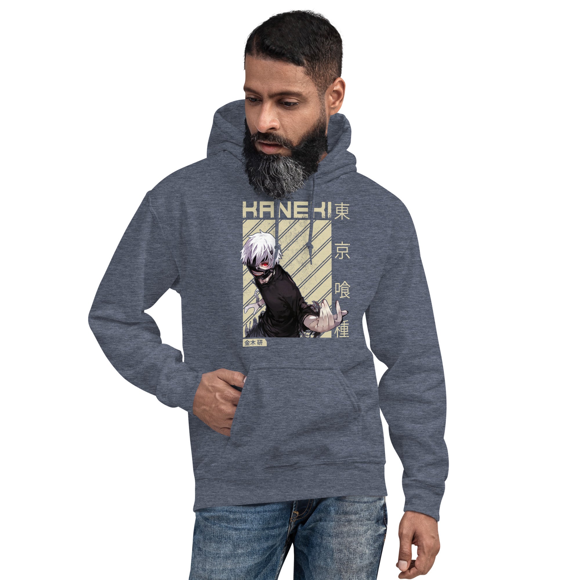 Felpa Stampata Unisex con Cappuccio – Morbida – Design Ken Kaneki-Biiply
