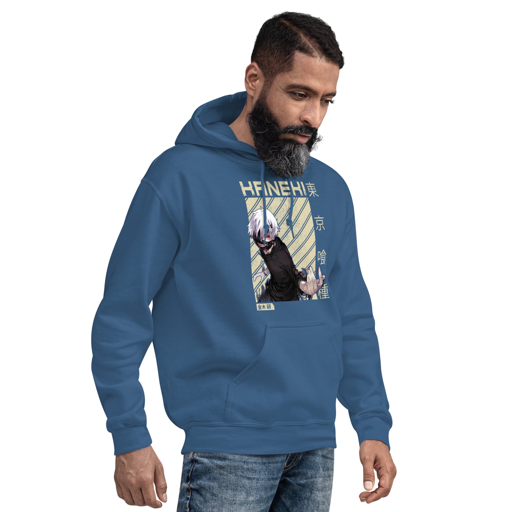 Felpa Stampata Unisex con Cappuccio – Morbida – Design Ken Kaneki-Biiply