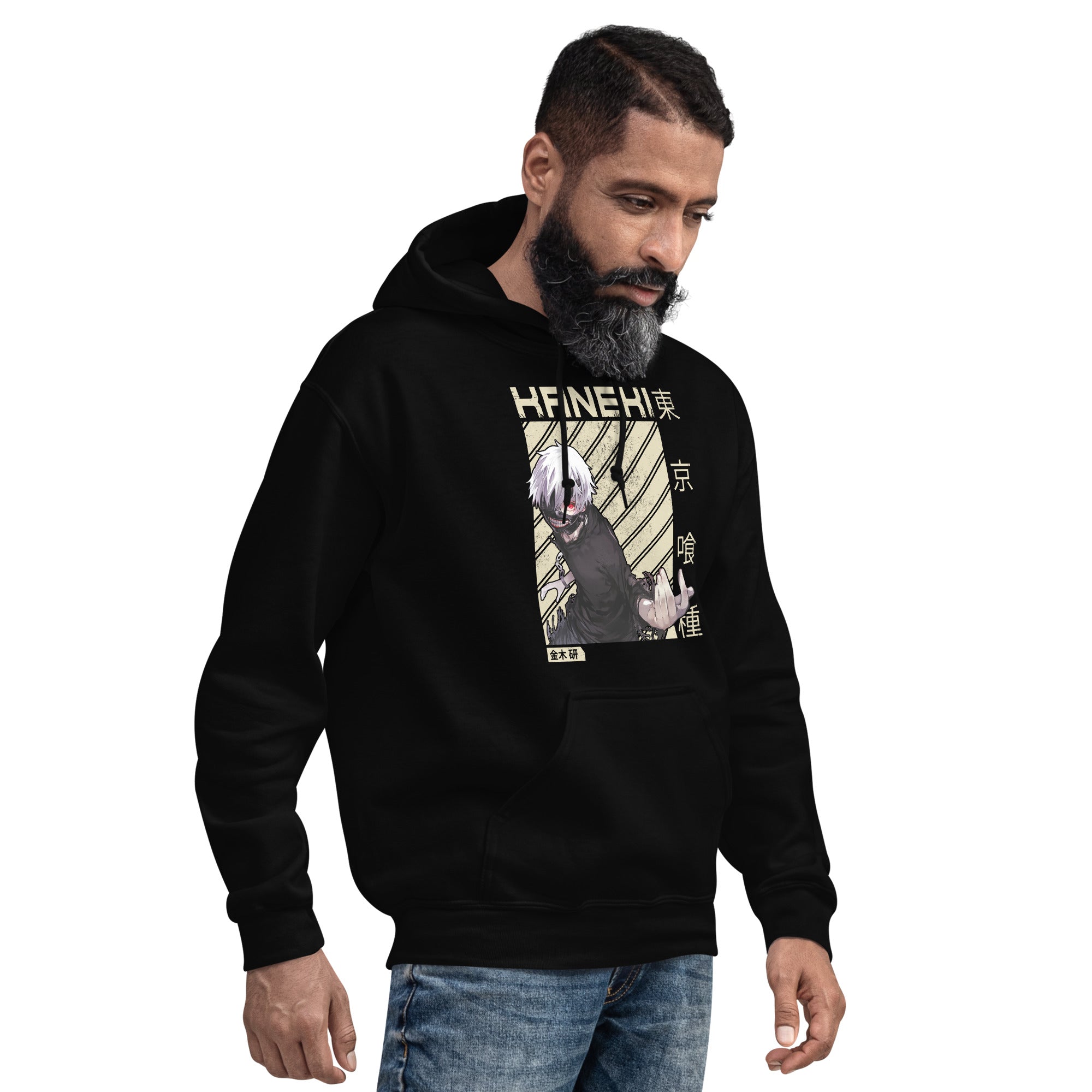 Felpa Stampata Unisex con Cappuccio – Morbida – Design Ken Kaneki-Biiply