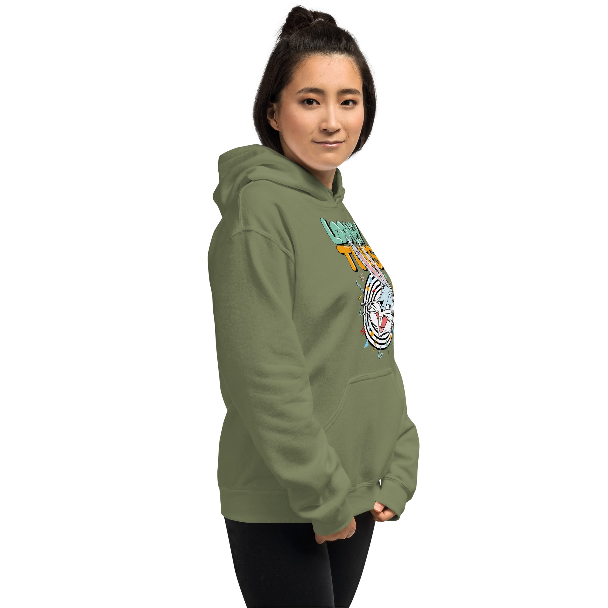 Felpa Stampata Unisex con Cappuccio – Morbida – Design Looney Tunes-Biiply